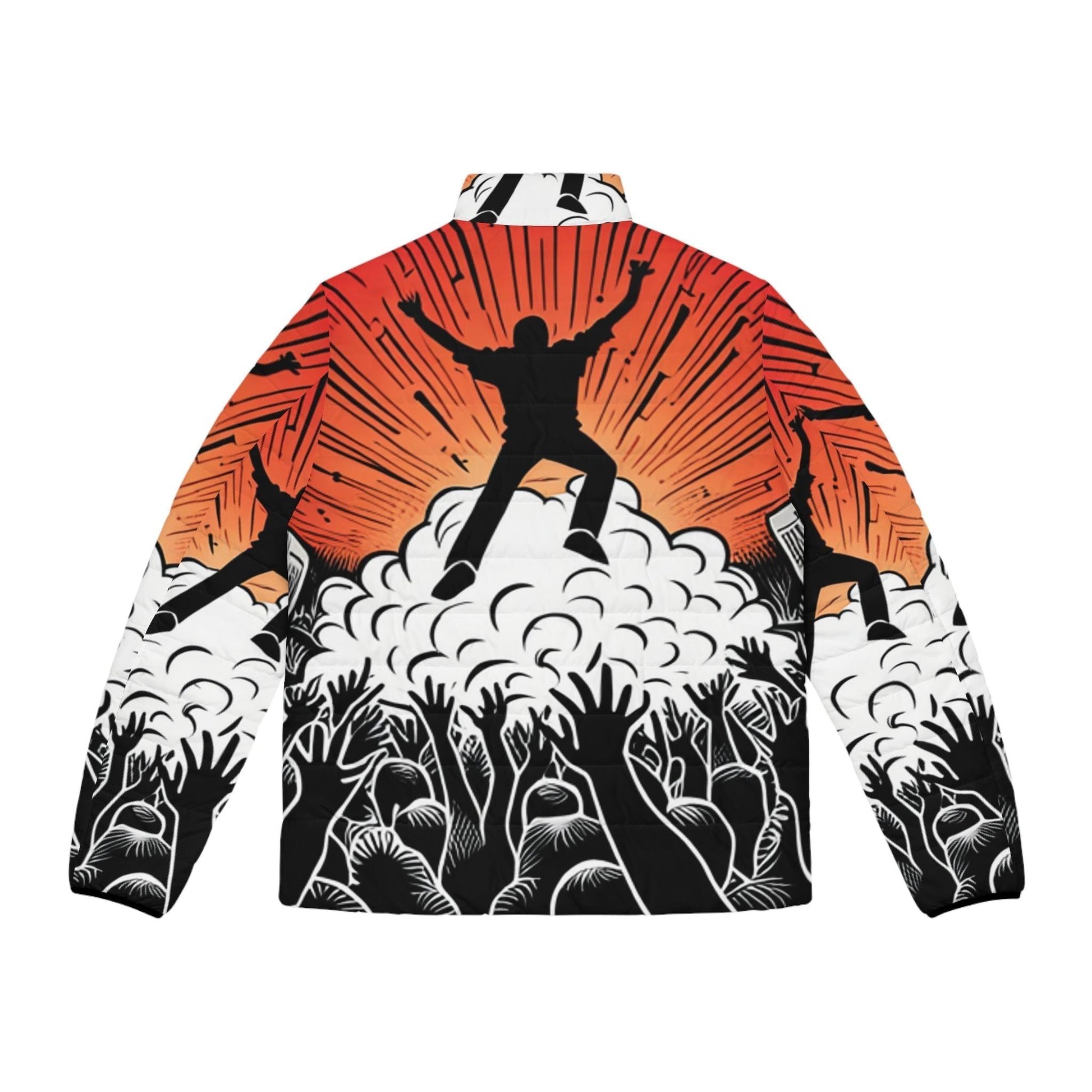 Metal Concert Men's Puffer Jacket - Lizard Vigilante