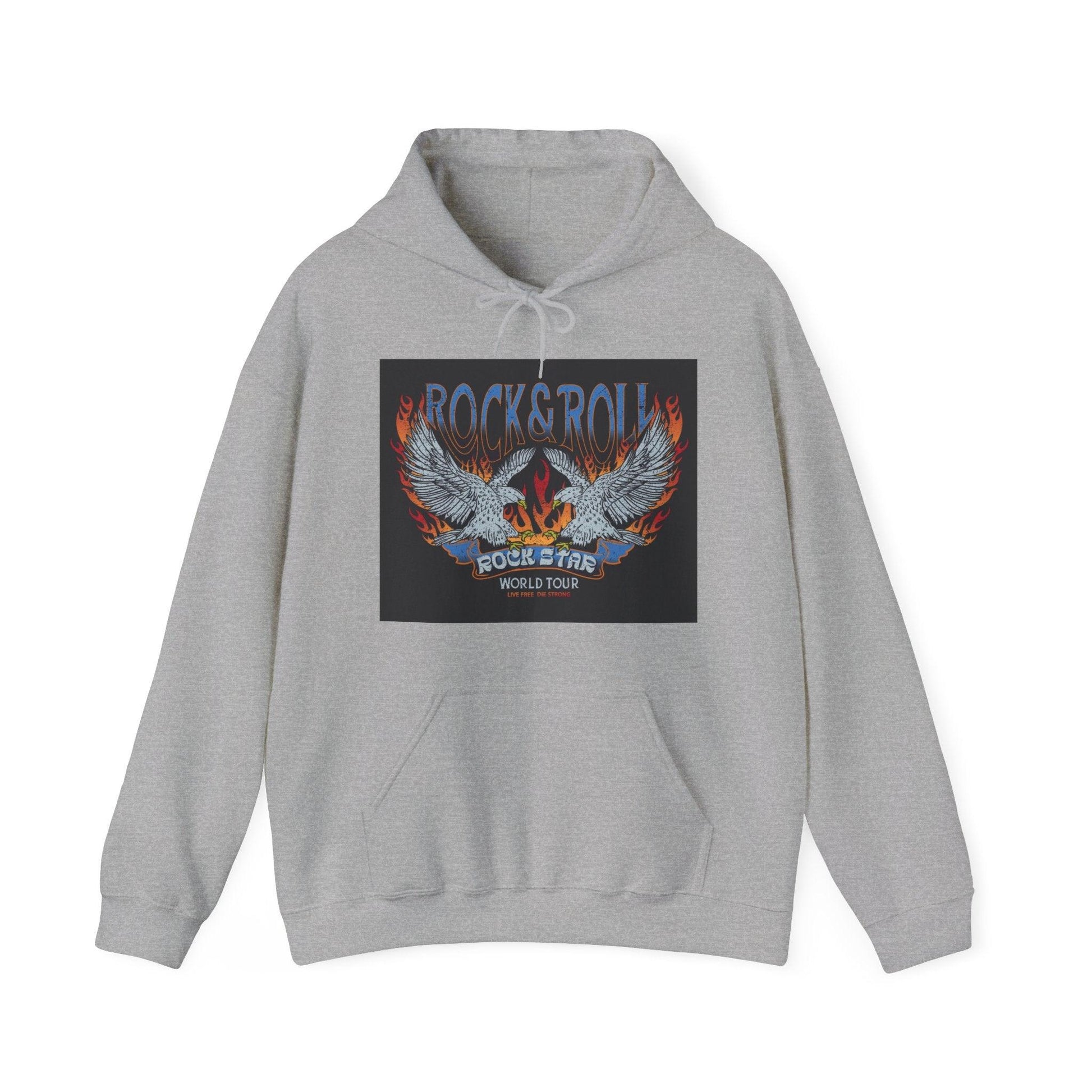 Rock & Roll Rock Star Unisex Heavy Blend™ Hooded Sweatshirt - Premium Hoodie from Printify - Just $42.64! Shop now at Lizard Vigilante