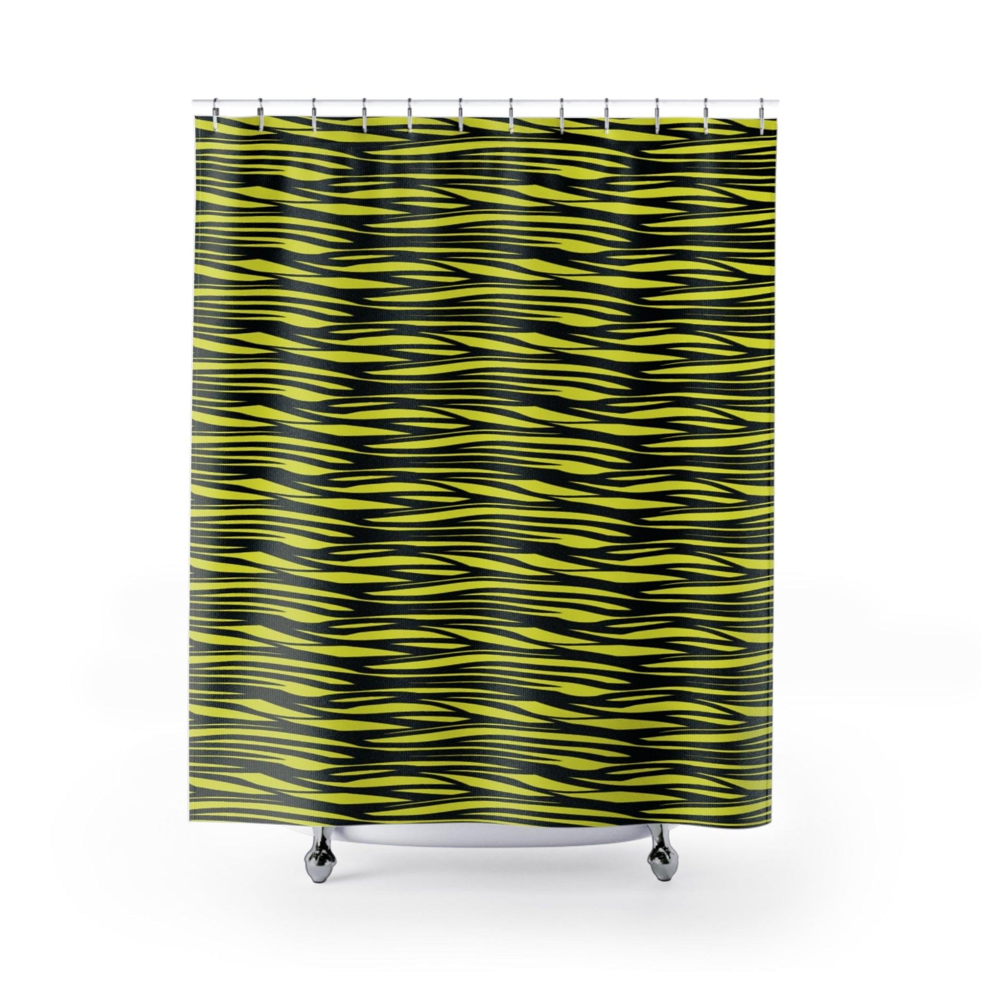 Yellow Black Shower Curtains - Lizard Vigilante