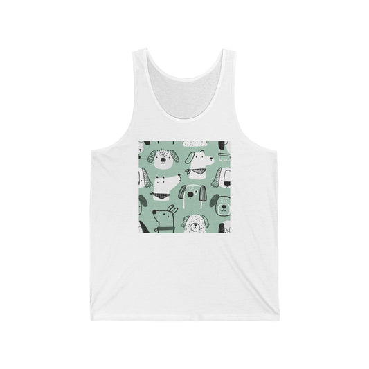 Illustrated Doggers Unisex Jersey Tank - Premium Tank Top from Printify - Just $32.74! Shop now at Lizard Vigilante