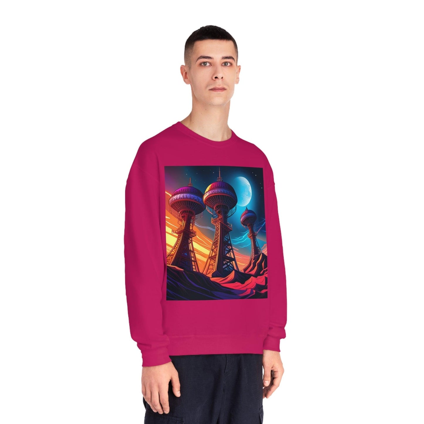 Interplanetary Communication Unisex NuBlend® Crewneck Sweatshirt - Lizard Vigilante