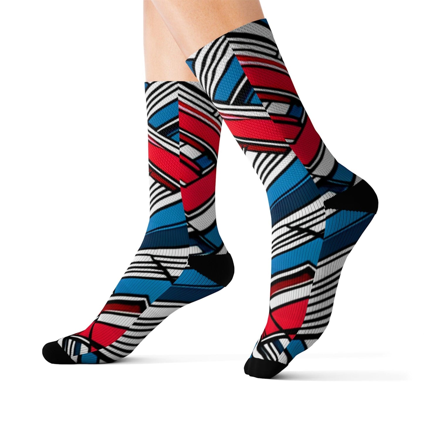 Geometric Patriot Sublimation Socks - Lizard Vigilante