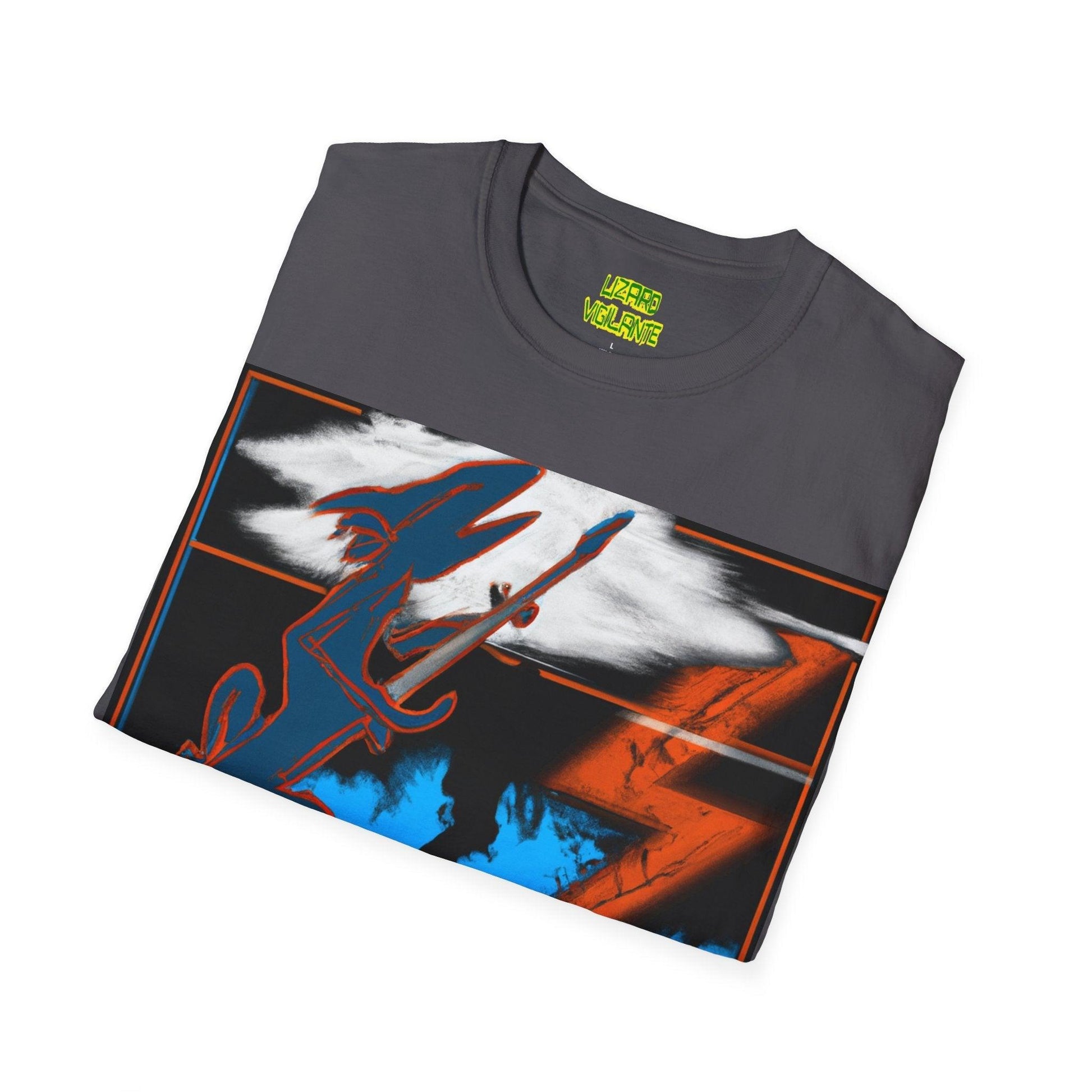 Lizard Vigilante on the Mountain Unisex Softstyle T-Shirt - Lizard Vigilante