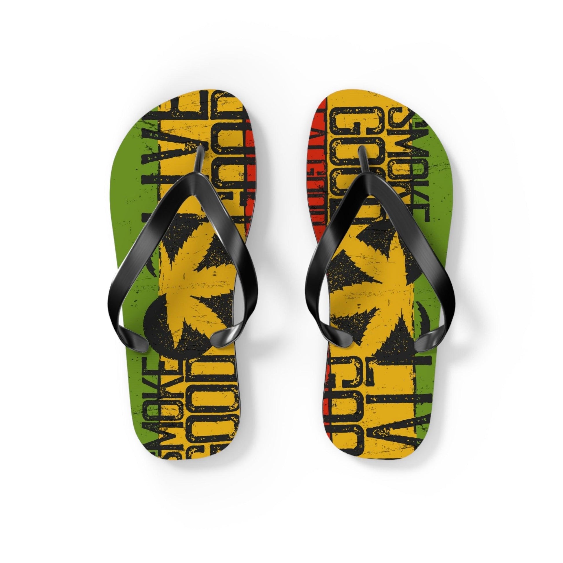 Smoke Good Eat Good Live Good Flip Flops - Lizard Vigilante