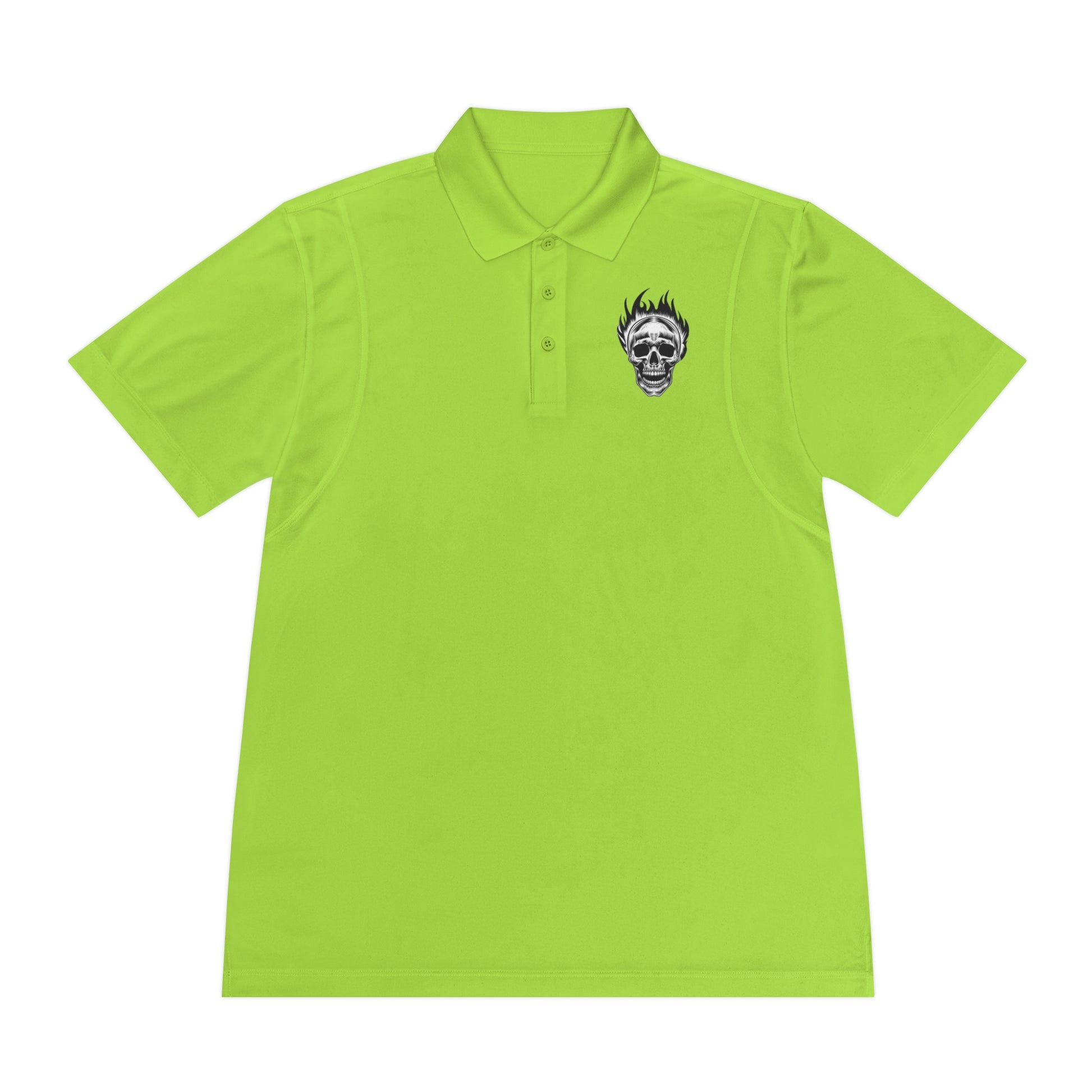 Skull Flame Men's Sport Polo Shirt - Lizard Vigilante