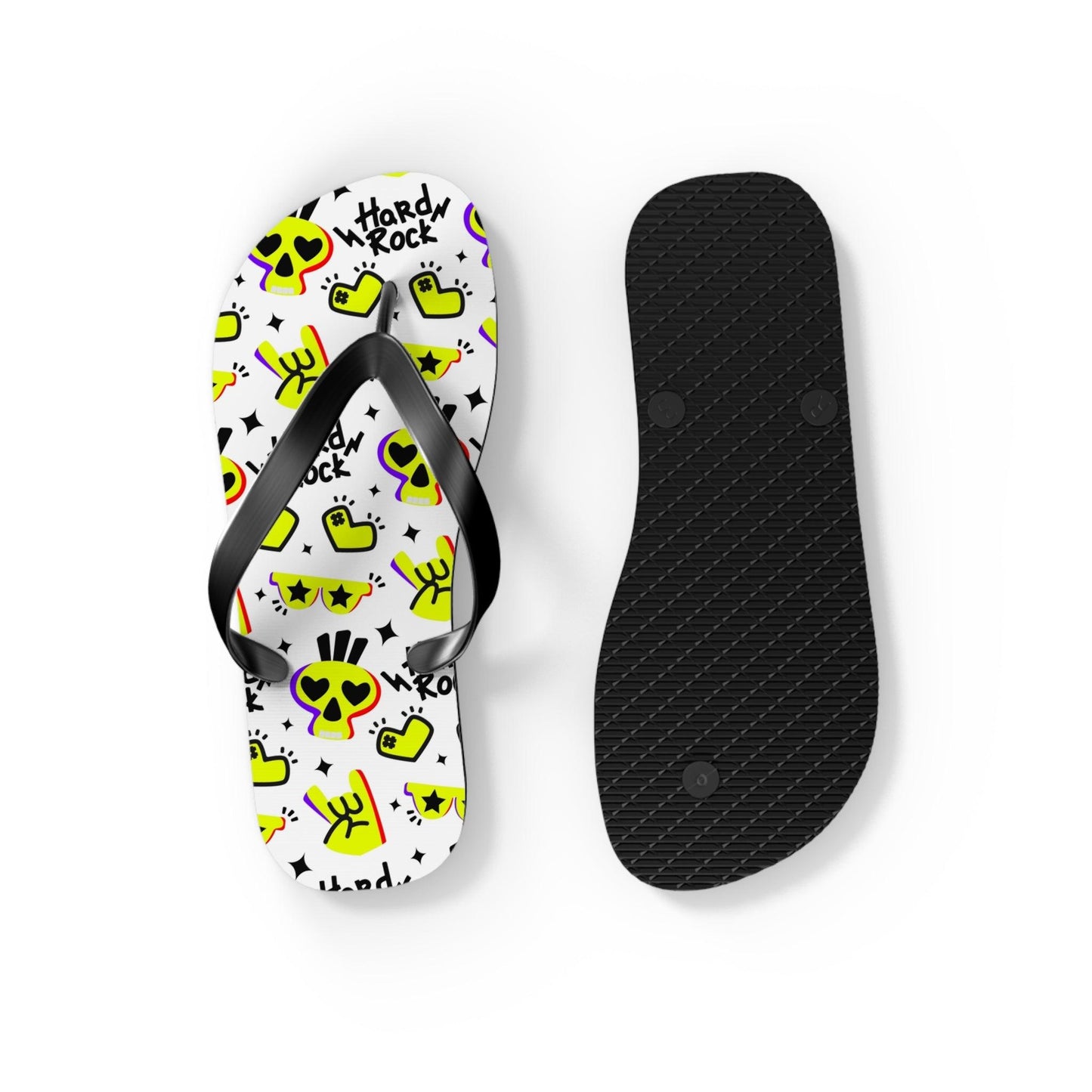 Hard Rock Graphic Flip Flops - Premium Shoes from Printify - Just $27.99! Shop now at Lizard Vigilante