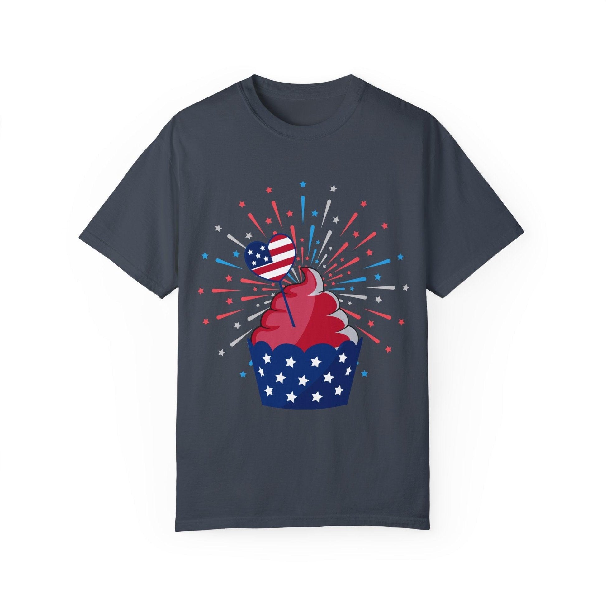 July 4th Cupcake Unisex Garment-Dyed T-shirt - Lizard Vigilante