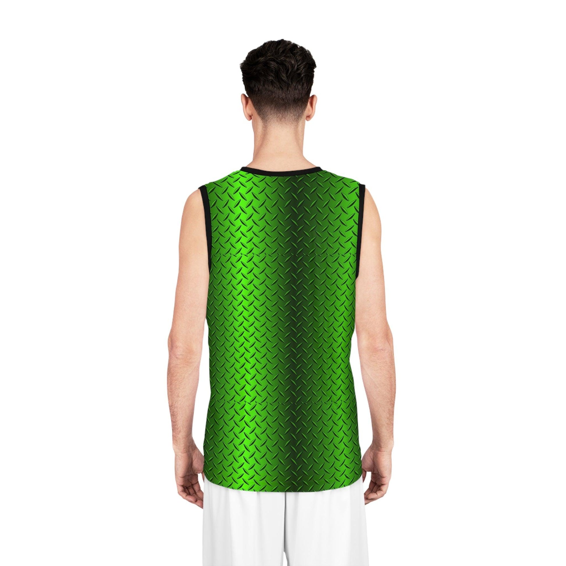 Green Metal Tread Basketball Jersey (AOP) - Lizard Vigilante