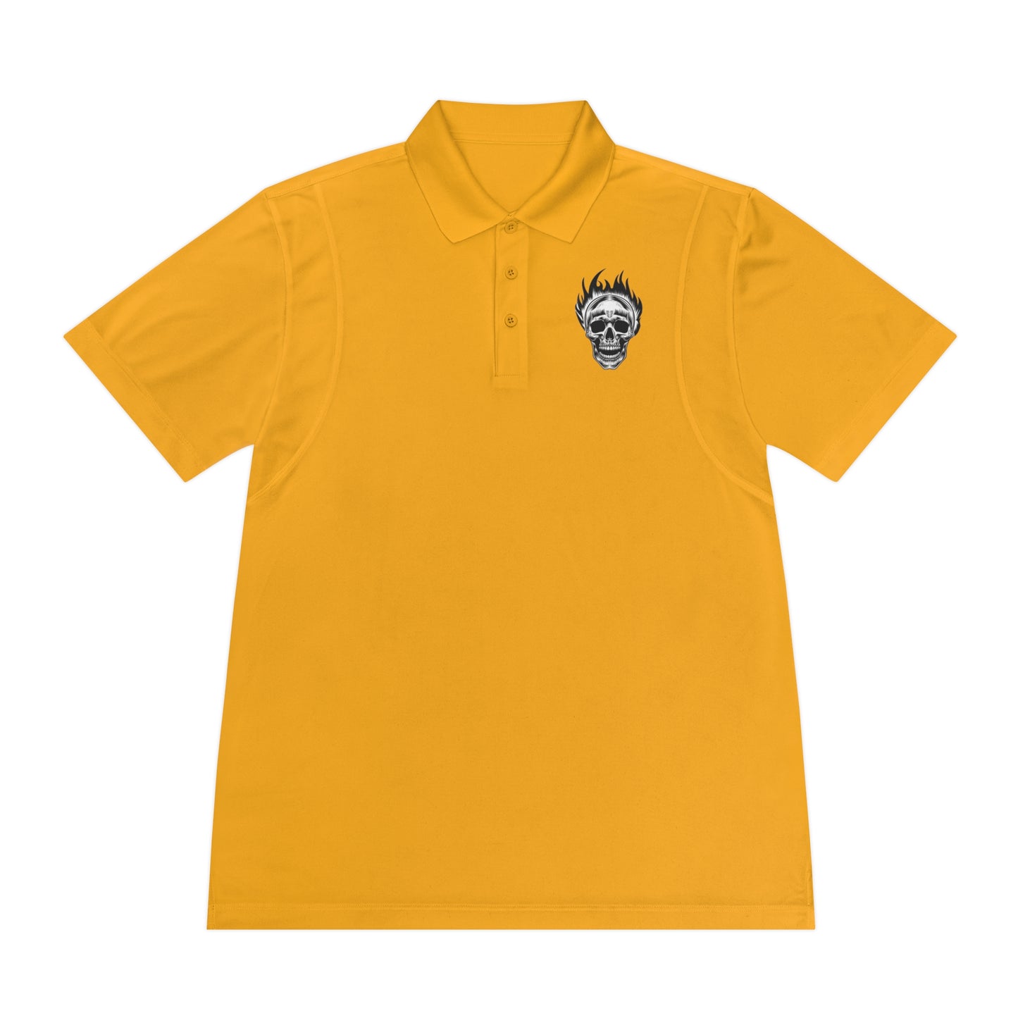 Skull Flame Men's Sport Polo Shirt - Premium T-Shirt from Printify - Just $52.34! Shop now at Lizard Vigilante