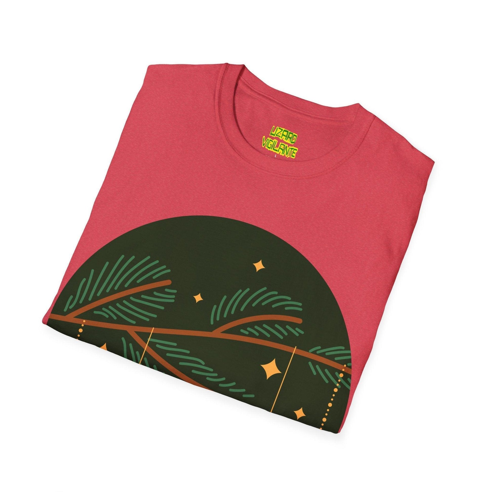 Decorated Christmas Tree Branch Unisex Softstyle T-Shirt - Lizard Vigilante