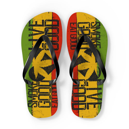 Smoke Good Eat Good Live Good Flip Flops - Lizard Vigilante