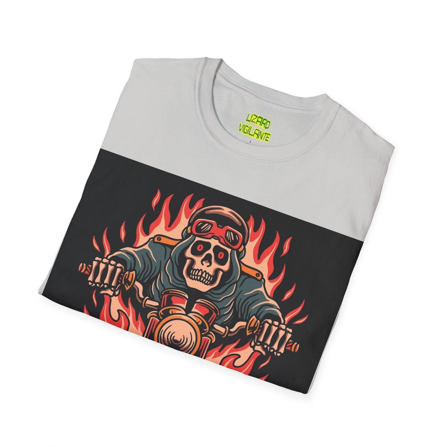 Skeleton Biker Unisex Softstyle T-Shirt - Lizard Vigilante