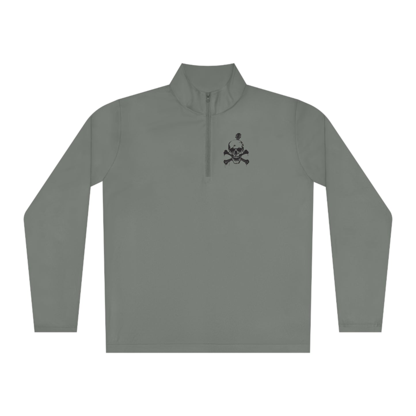 Guitar Skull Cross Bones Unisex Quarter-Zip Pullover - Premium Long-sleeve from Printify - Just $43.42! Shop now at Lizard Vigilante