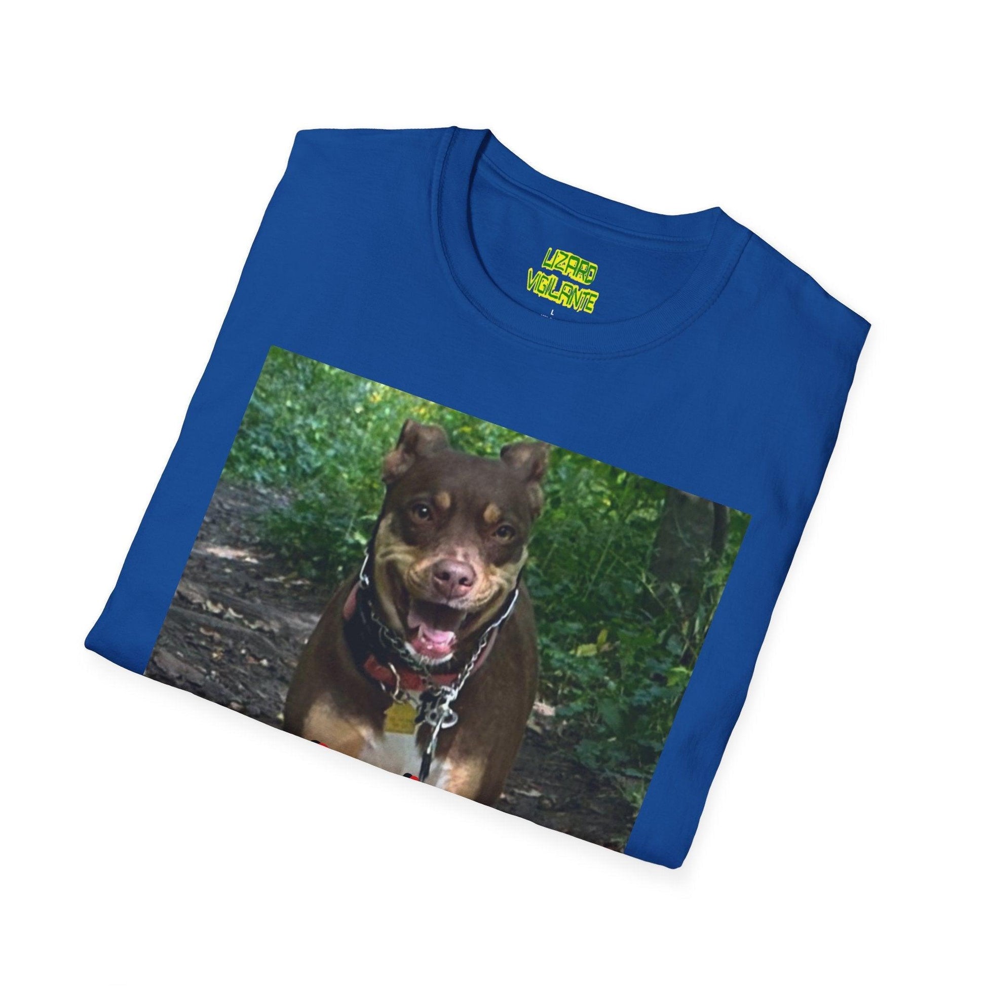 Who's A Happy Girl? Doggie Unisex Softstyle "Primo Rocks IV" T-Shirt - Lizard Vigilante