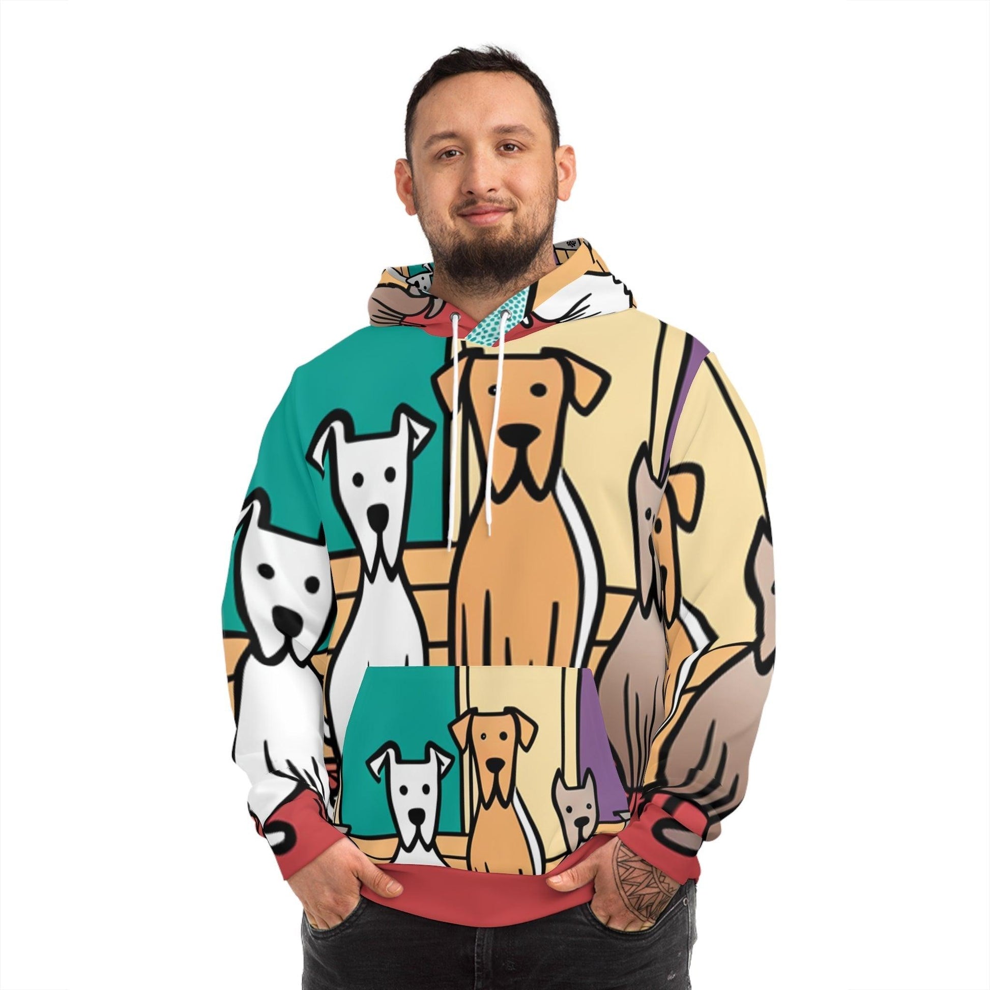 Illustrated Dog Fun Fashion Hoodie - Lizard Vigilante