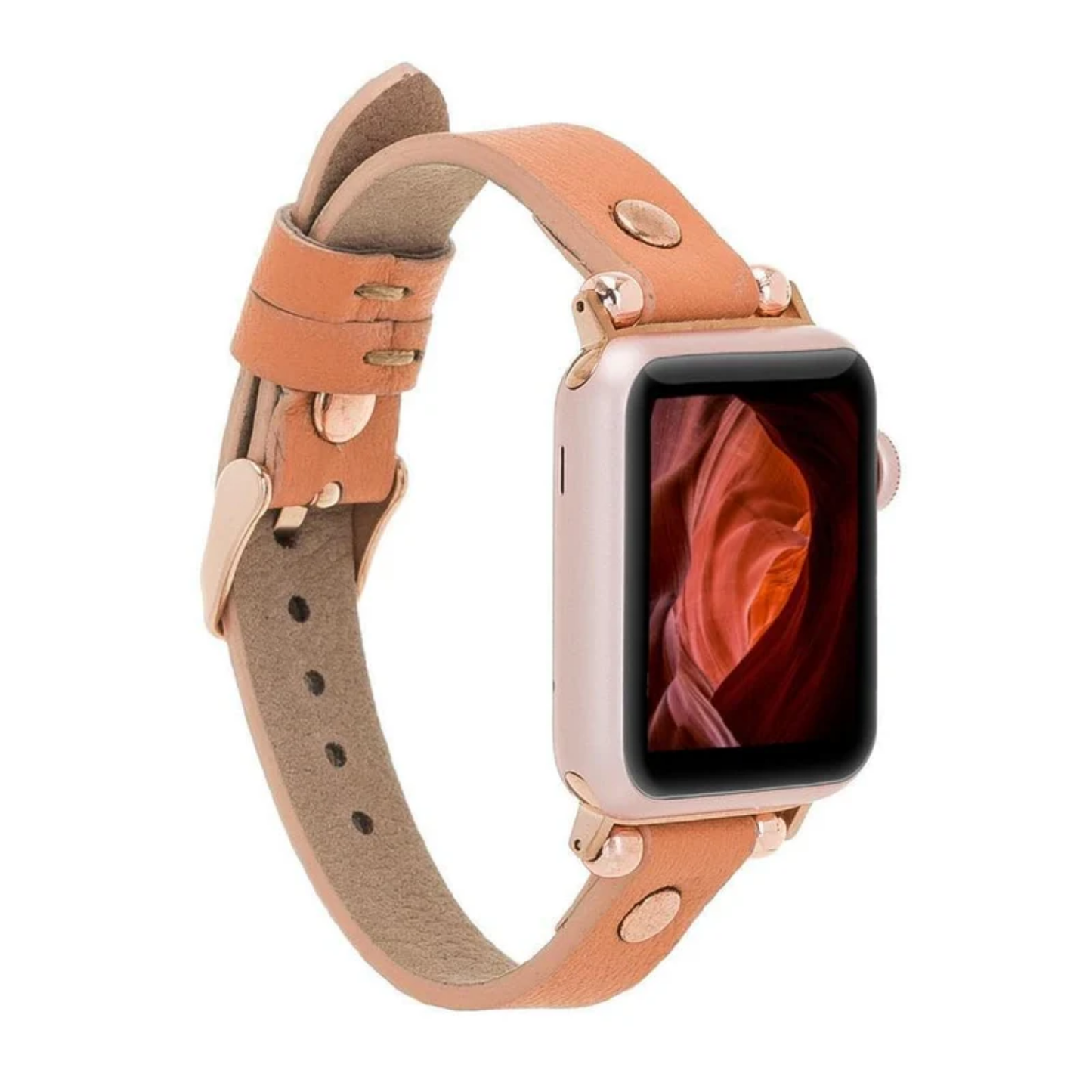 Apple Watch Brick Color Leather Strap - Detroit