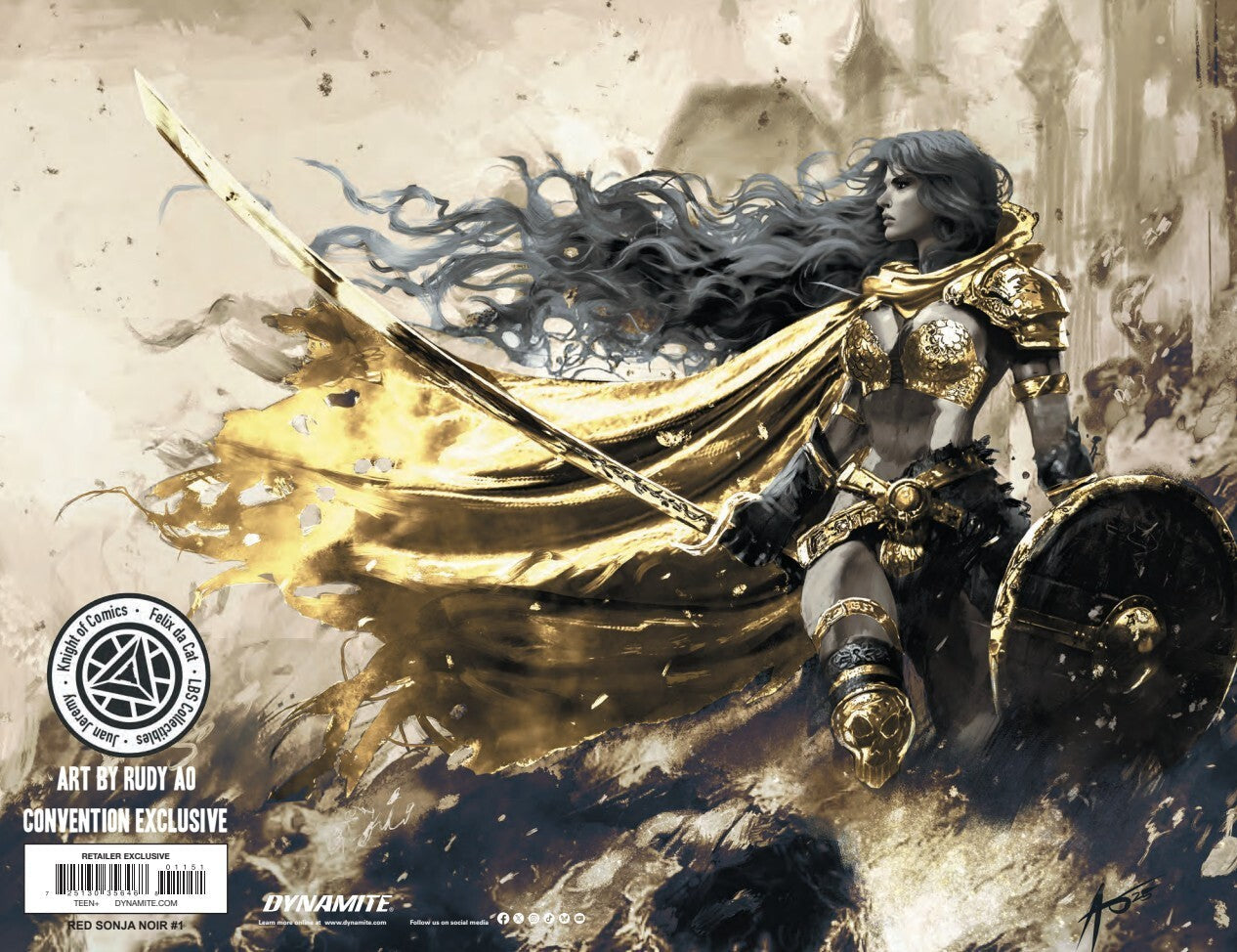 RED SONJA NOIR #1 - RUDY AO VIRGIN VARIANT WRAPAROUND COVER B HEROESCON EXCLUSIV