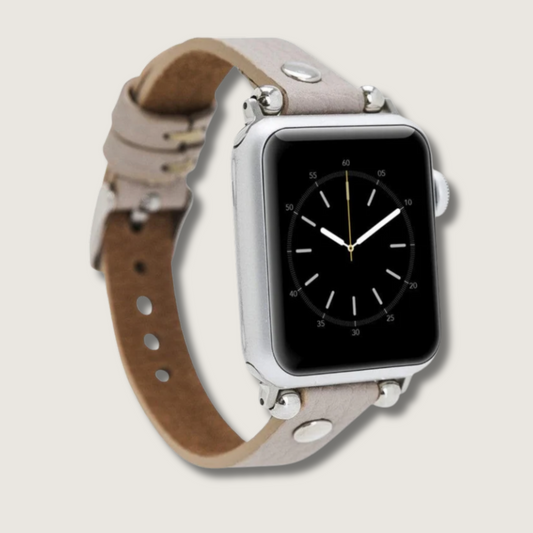 Apple Watch Light Grey Leather Strap - Detroit