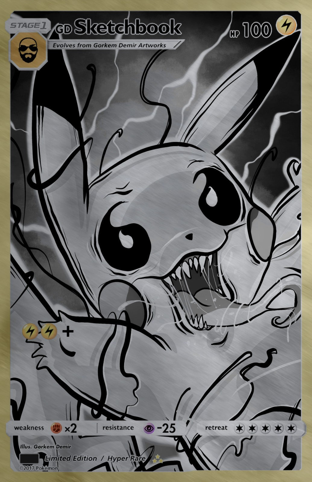 GORKEM DEMIR SKETCHBOOK - PIKAMIZED COVER C METAL VARIANT NYCC 2025 EXCLUSIVE