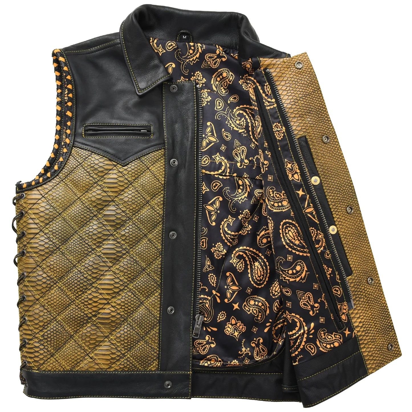 Kingsnake Men’s Motorcycle Leather Vest