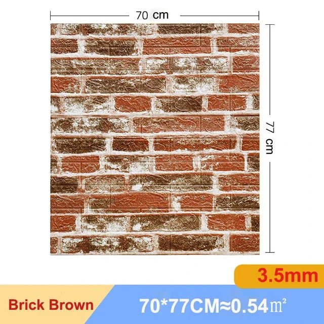 10Pcs 3D Wall Sticker Self Adhesive Panel Living Room Background Brick Waterproof Wallpapers Mural Bedroom DIY Decorative 70*77 - Premium  from Lizard Vigilante - Just $21.99! Shop now at Lizard Vigilante