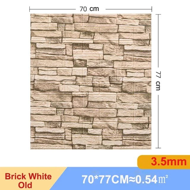 10Pcs 3D Wall Sticker Self Adhesive Panel Living Room Background Brick Waterproof Wallpapers Mural Bedroom DIY Decorative 70*77 - Premium  from Lizard Vigilante - Just $21.99! Shop now at Lizard Vigilante