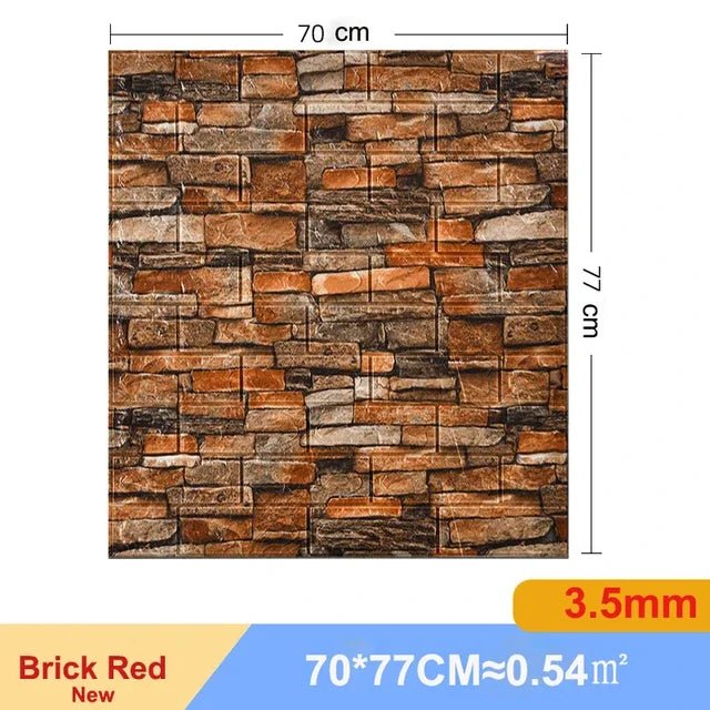 10Pcs 3D Wall Sticker Self Adhesive Panel Living Room Background Brick Waterproof Wallpapers Mural Bedroom DIY Decorative 70*77 - Premium  from Lizard Vigilante - Just $21.99! Shop now at Lizard Vigilante