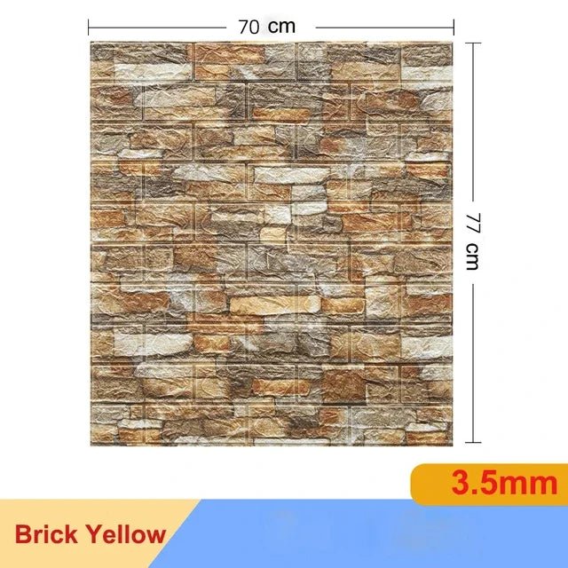 10Pcs 3D Wall Sticker Self Adhesive Panel Living Room Background Brick Waterproof Wallpapers Mural Bedroom DIY Decorative 70*77 - Premium  from Lizard Vigilante - Just $21.99! Shop now at Lizard Vigilante