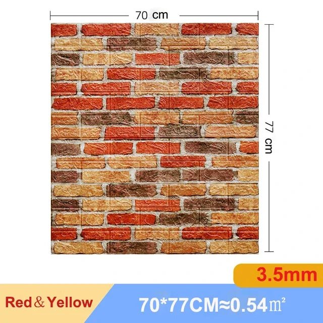 10Pcs 3D Wall Sticker Self Adhesive Panel Living Room Background Brick Waterproof Wallpapers Mural Bedroom DIY Decorative 70*77 - Premium  from Lizard Vigilante - Just $21.99! Shop now at Lizard Vigilante