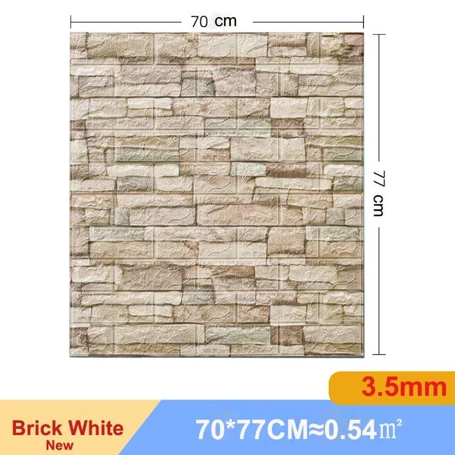 10Pcs 3D Wall Sticker Self Adhesive Panel Living Room Background Brick Waterproof Wallpapers Mural Bedroom DIY Decorative 70*77 - Premium  from Lizard Vigilante - Just $21.99! Shop now at Lizard Vigilante