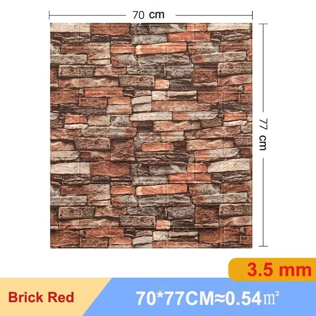 10Pcs 3D Wall Sticker Self Adhesive Panel Living Room Background Brick Waterproof Wallpapers Mural Bedroom DIY Decorative 70*77 - Premium  from Lizard Vigilante - Just $21.99! Shop now at Lizard Vigilante