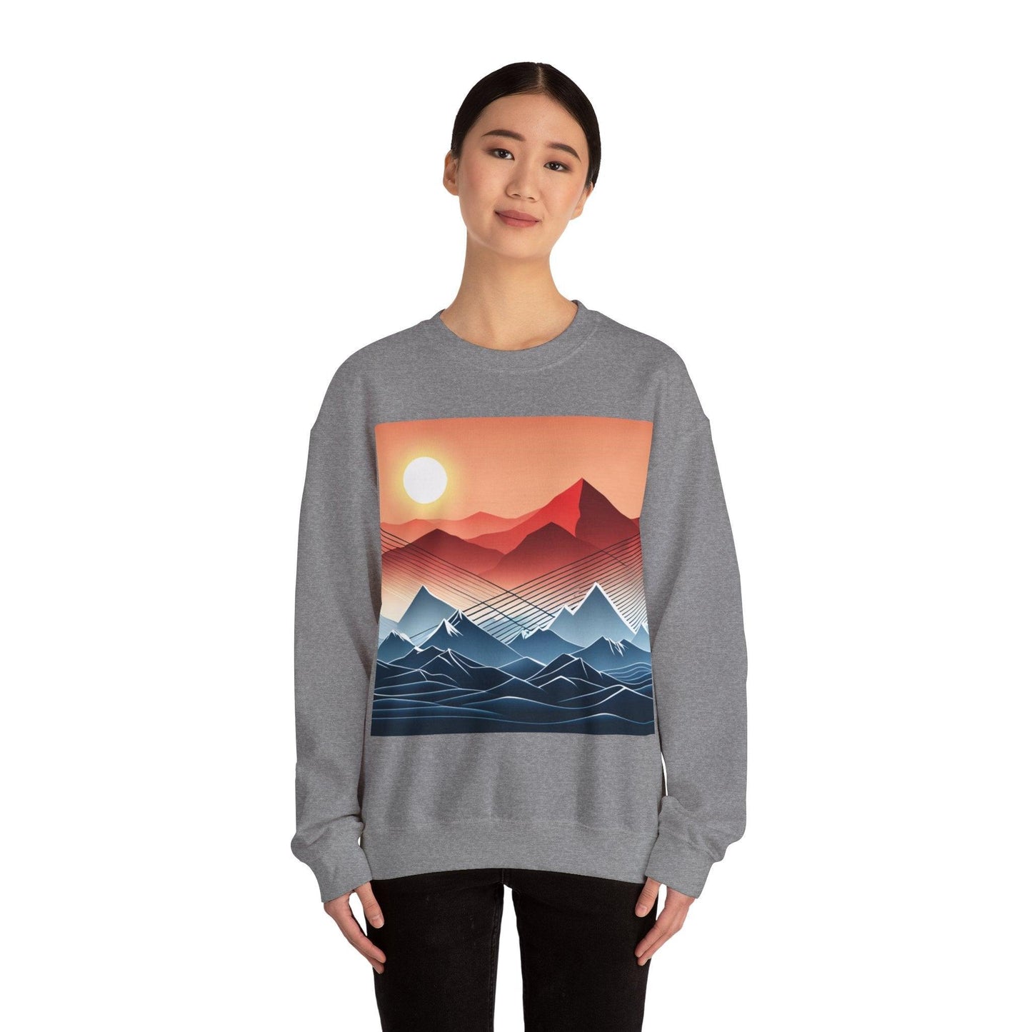 Mountain Line Art Unisex Heavy Blend™ Crewneck Sweatshirt - Lizard Vigilante