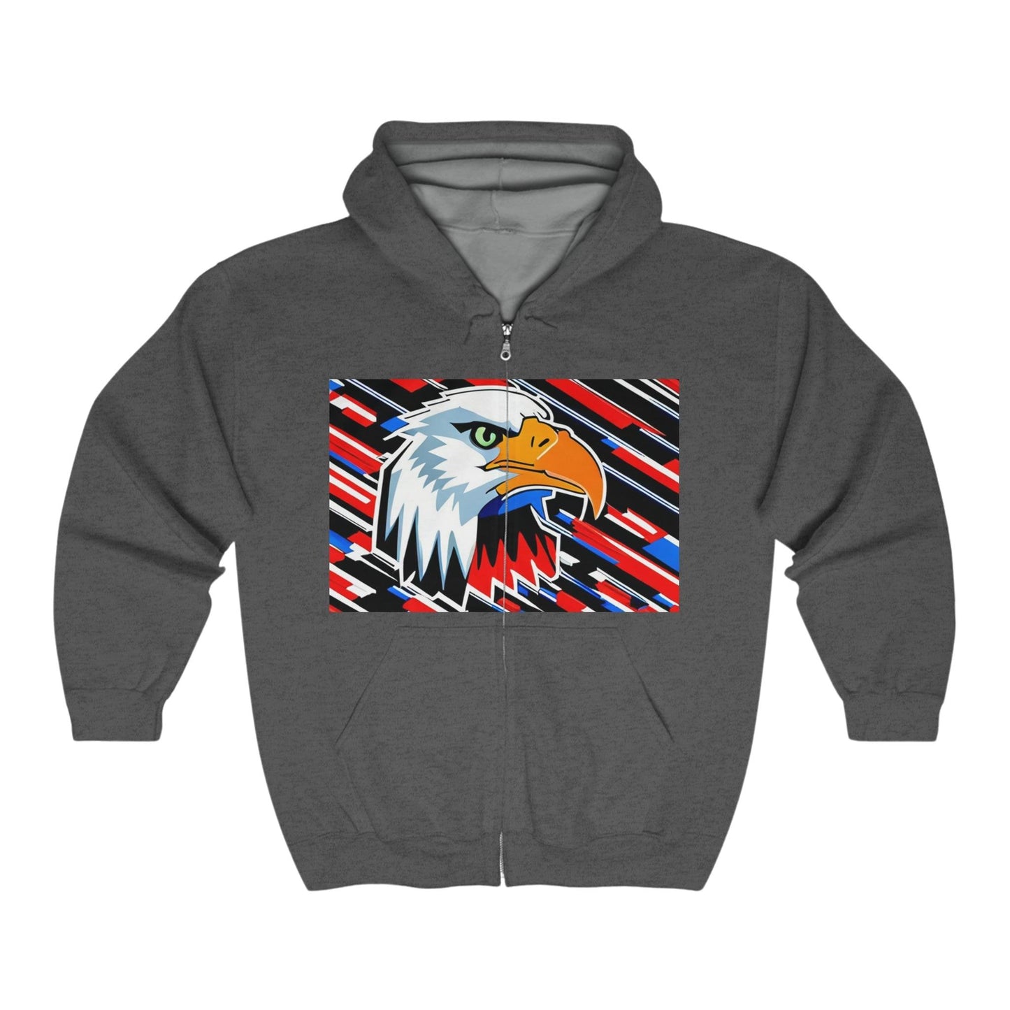 Bald Eagle Graphic Unisex Heavy Blend™ Full Zip Hooded Sweatshirt - Lizard Vigilante