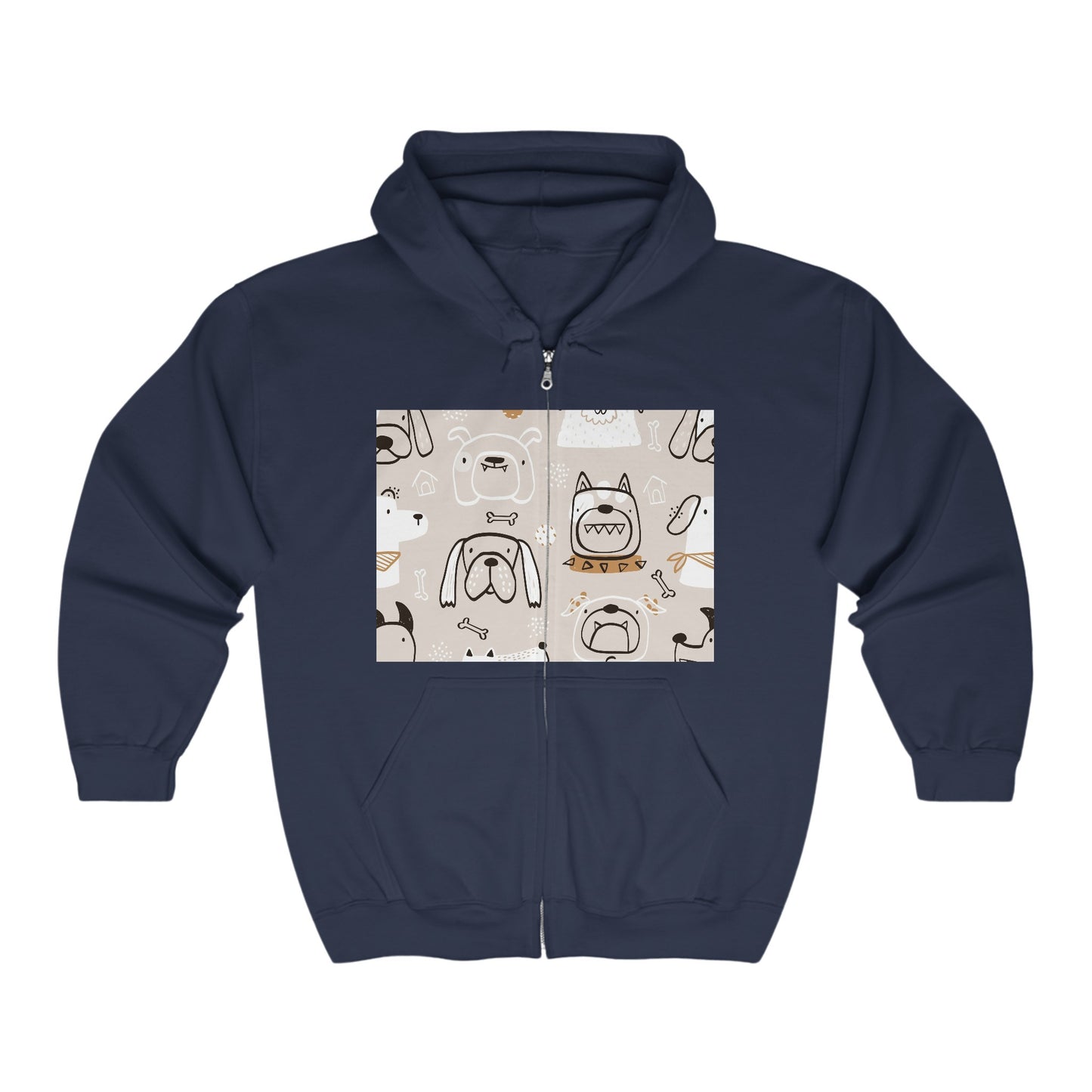 Illustrated Doggers 2 Unisex Heavy Blend™ Full Zip Hooded Sweatshirt - Premium Hoodie from Printify - Just $48.47! Shop now at Lizard Vigilante