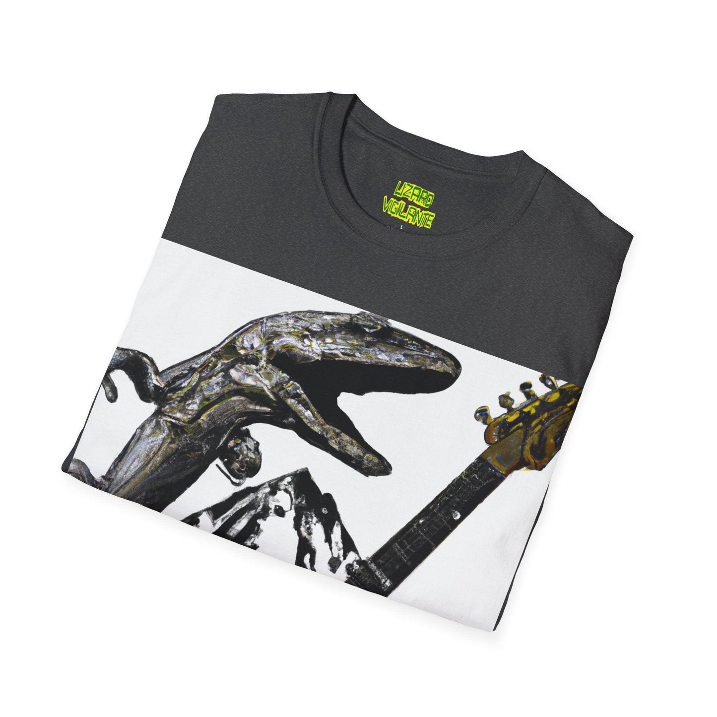 Lizard Vigilante Over Revolver Unisex Softstyle T-Shirt - Lizard Vigilante