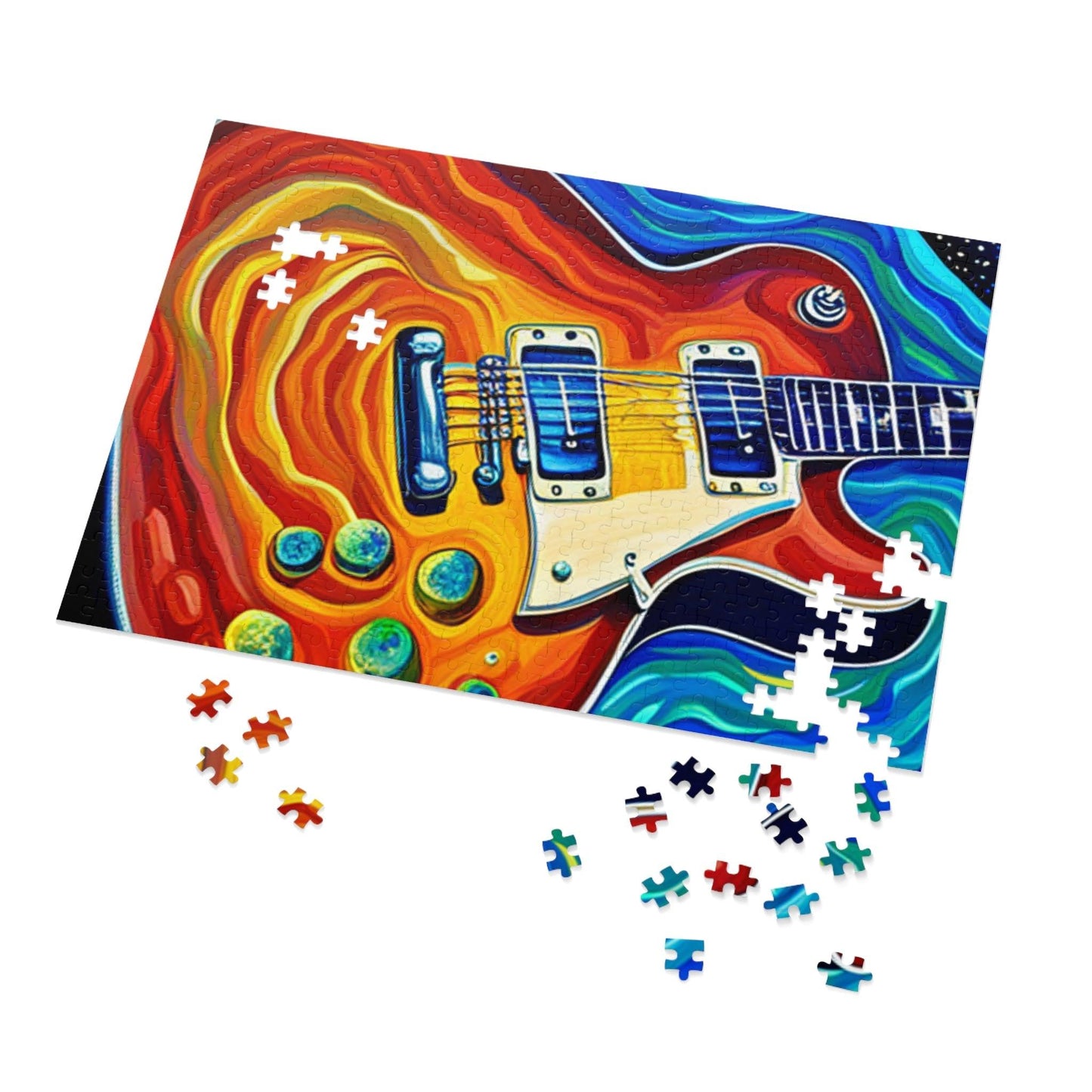 Psychedelic Electric Guitar Jigsaw Puzzle (30, 110, 252, 500,1000-Piece) - Lizard Vigilante