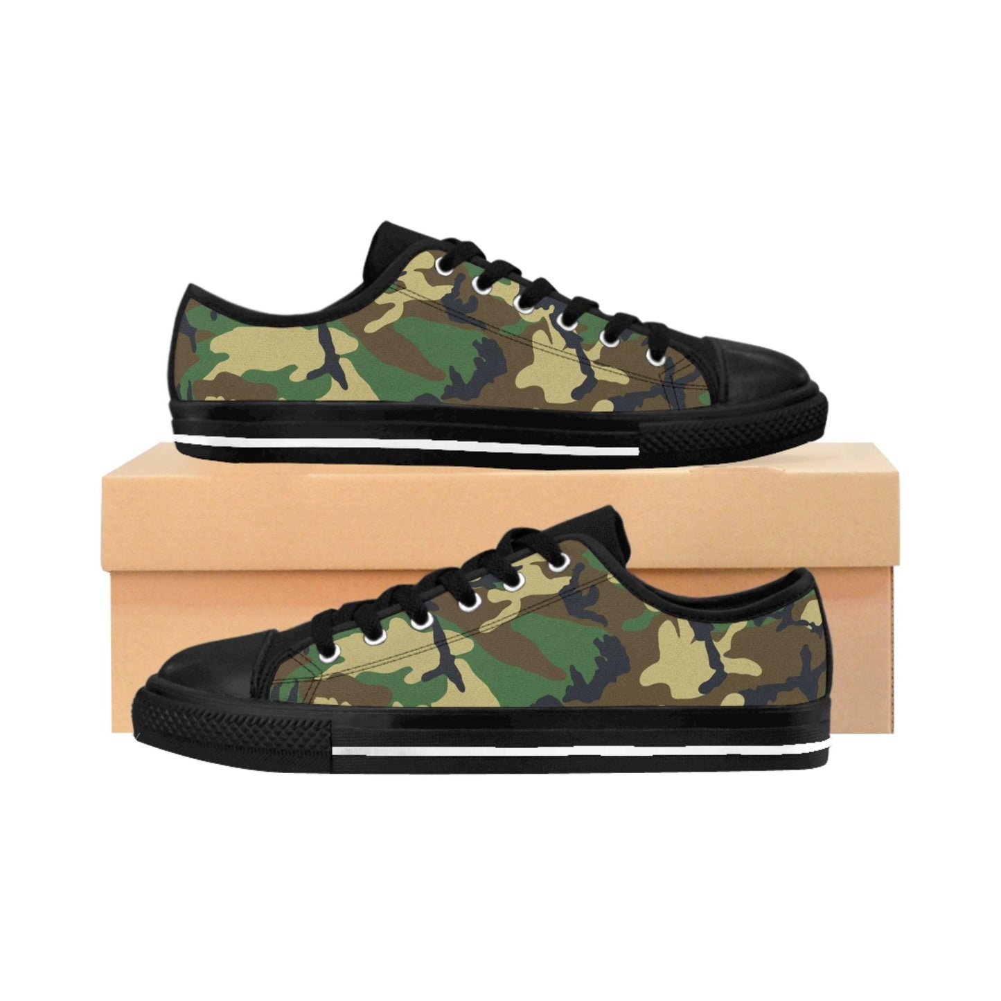 Green Black Camo Men's Sneakers - Lizard Vigilante