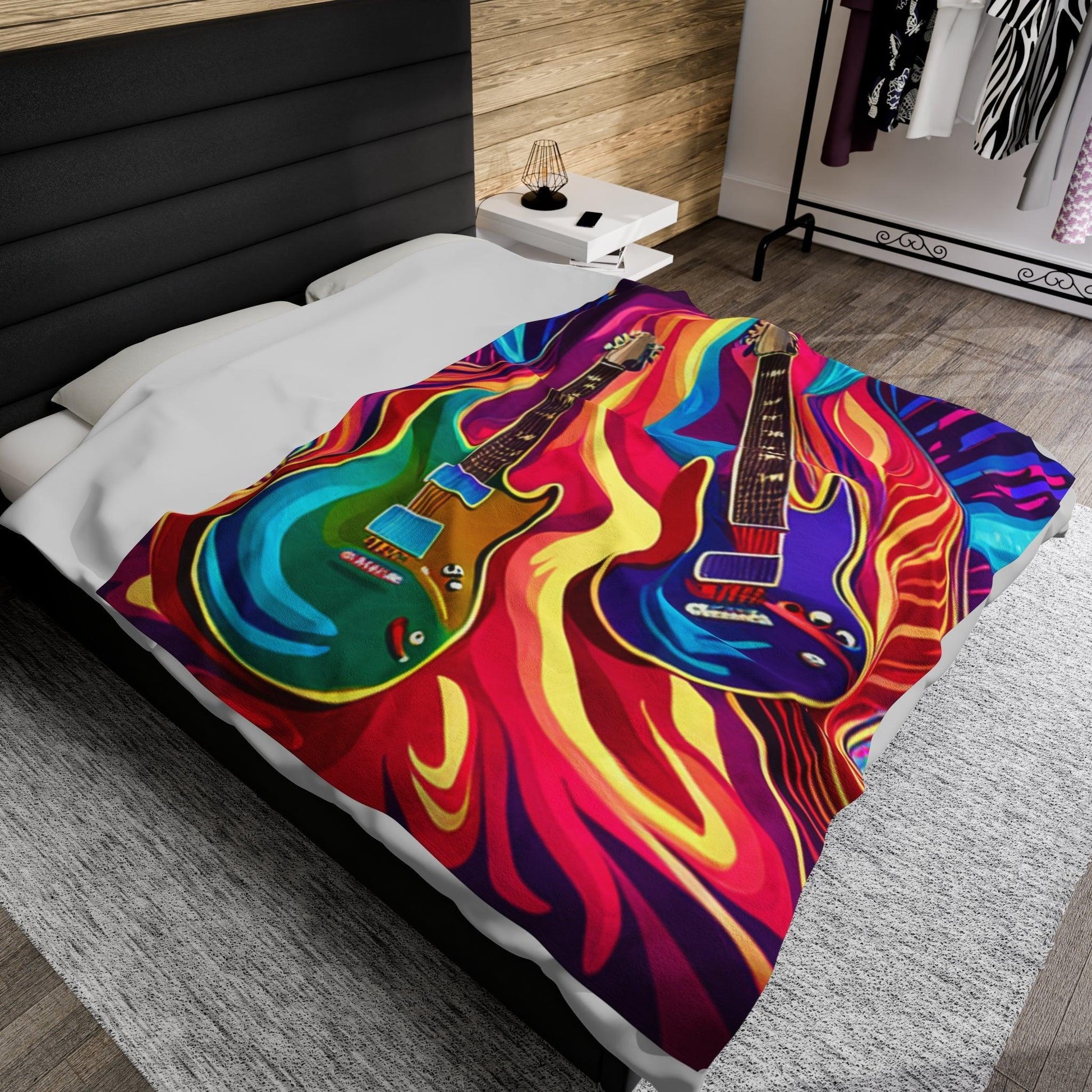 Psychedelic Things Velveteen Plush Blanket - Lizard Vigilante