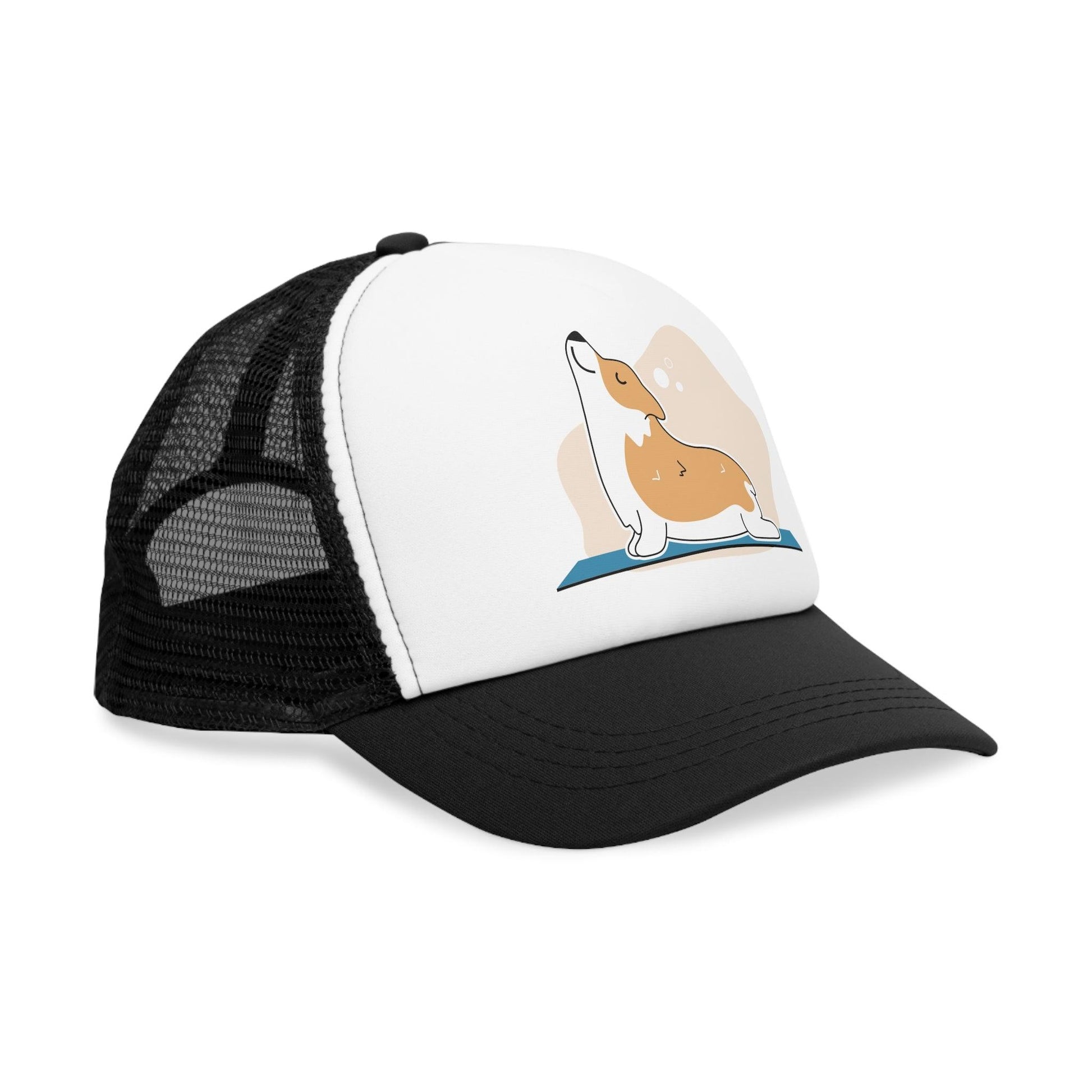 Downward Dog Cartoon Graphic Mesh Cap - Lizard Vigilante