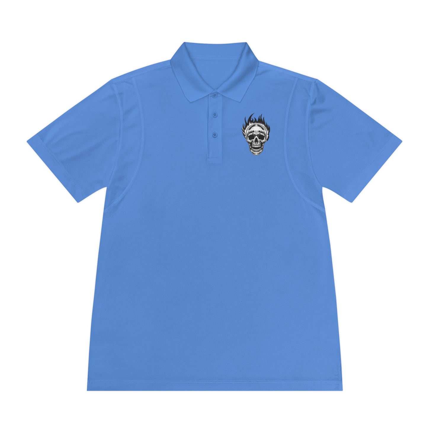 Skull Flame Men's Sport Polo Shirt - Lizard Vigilante