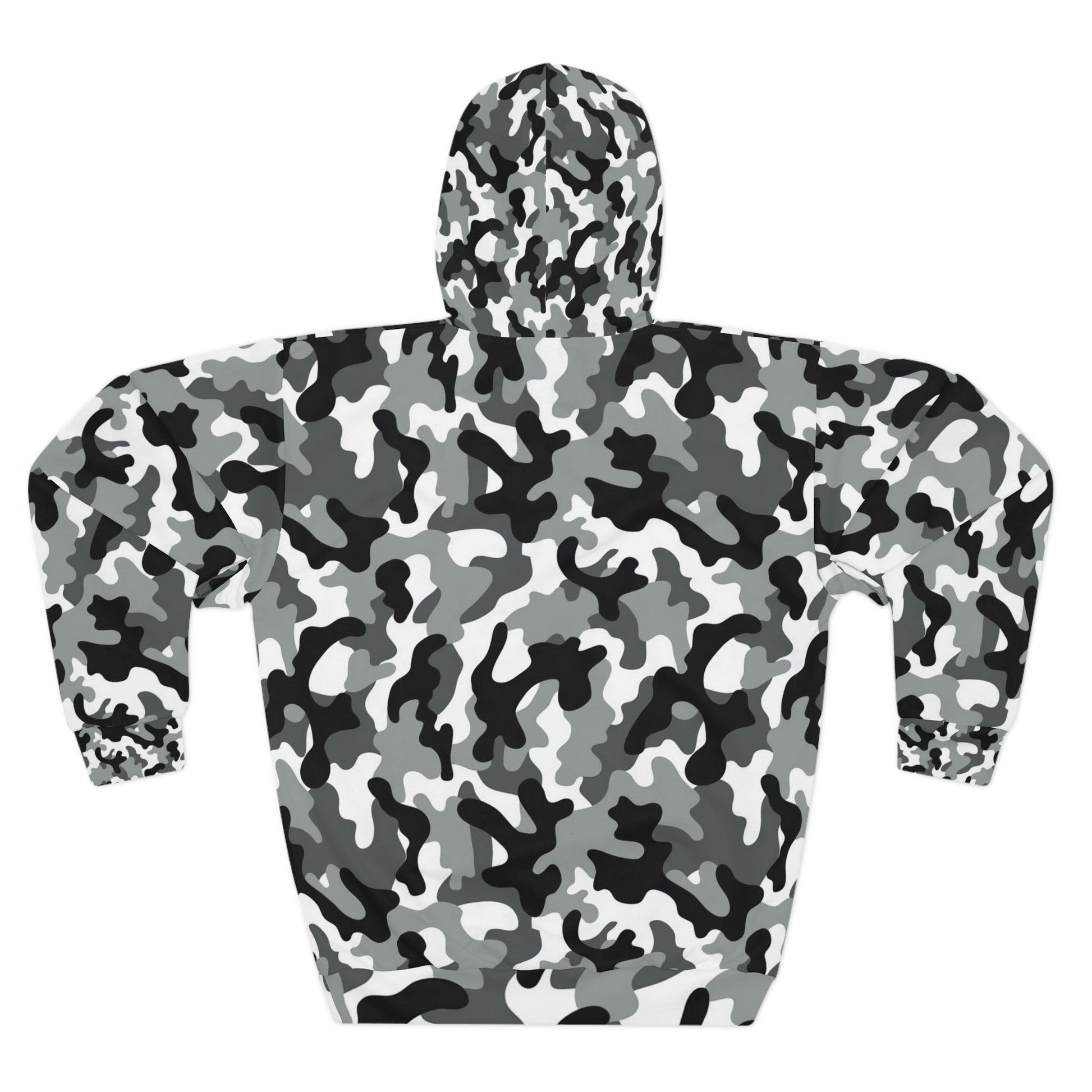 Black White Gray Camo Unisex Pullover Hoodie - Lizard Vigilante