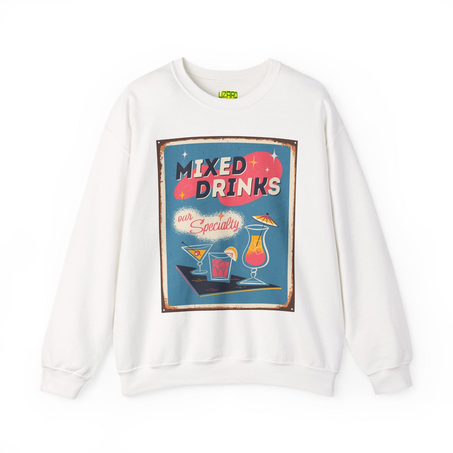 Mixed Drinks Crewneck Sweatshirt — Retro Cocktail Graphic Pullover