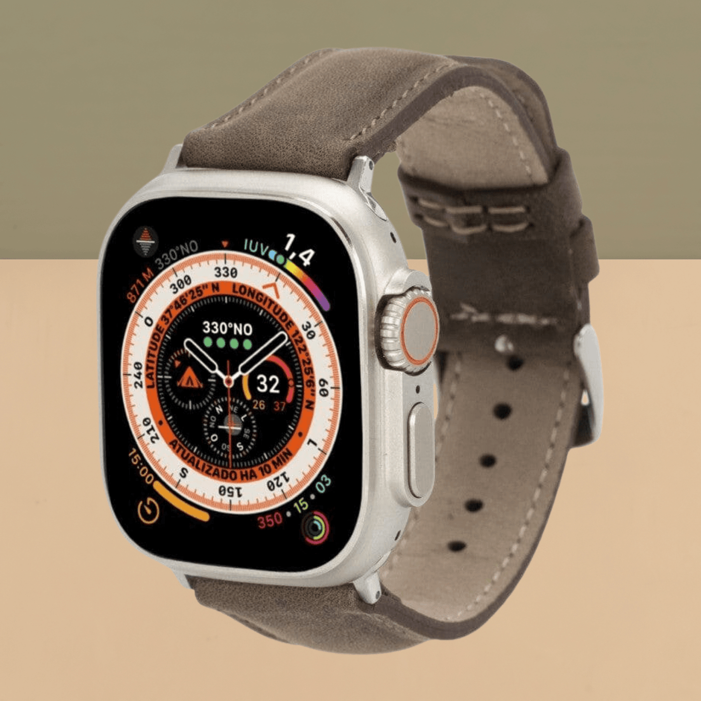 Apple Watch Brown Leather Strap - Boston