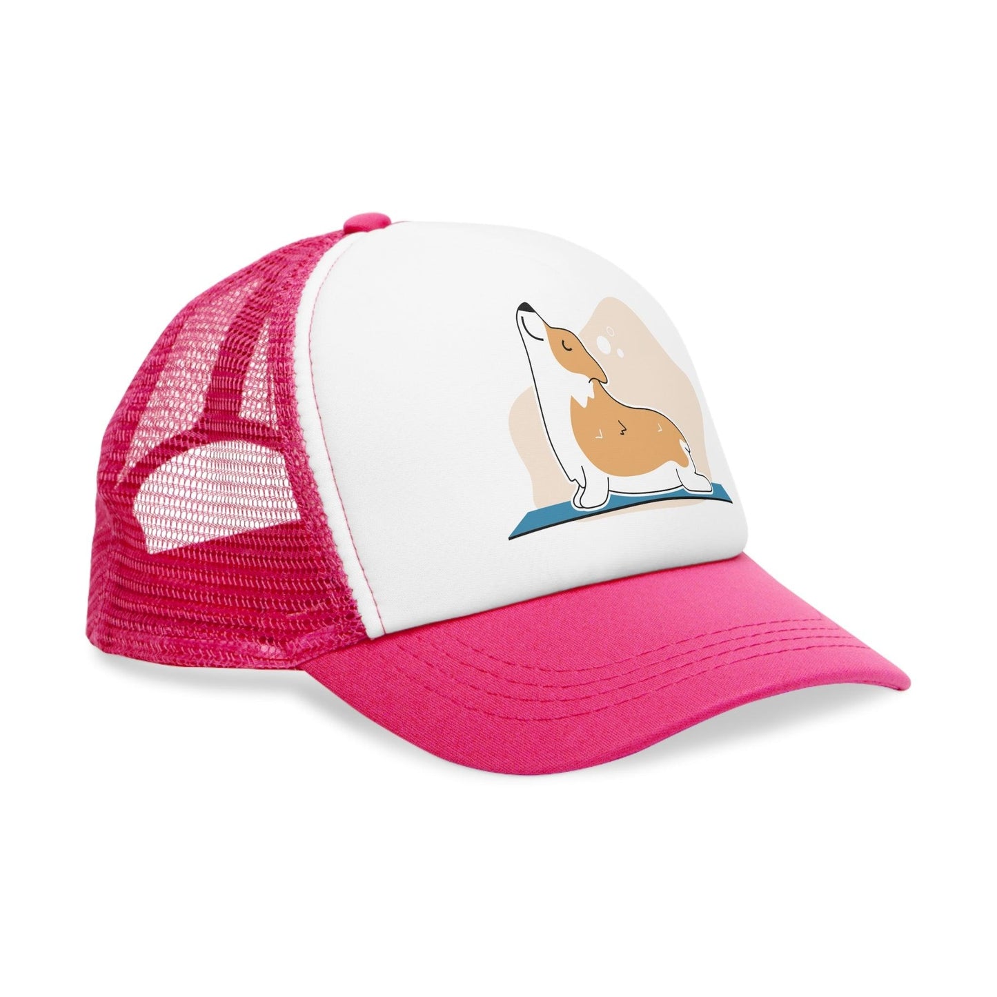 Downward Dog Cartoon Graphic Mesh Cap - Lizard Vigilante