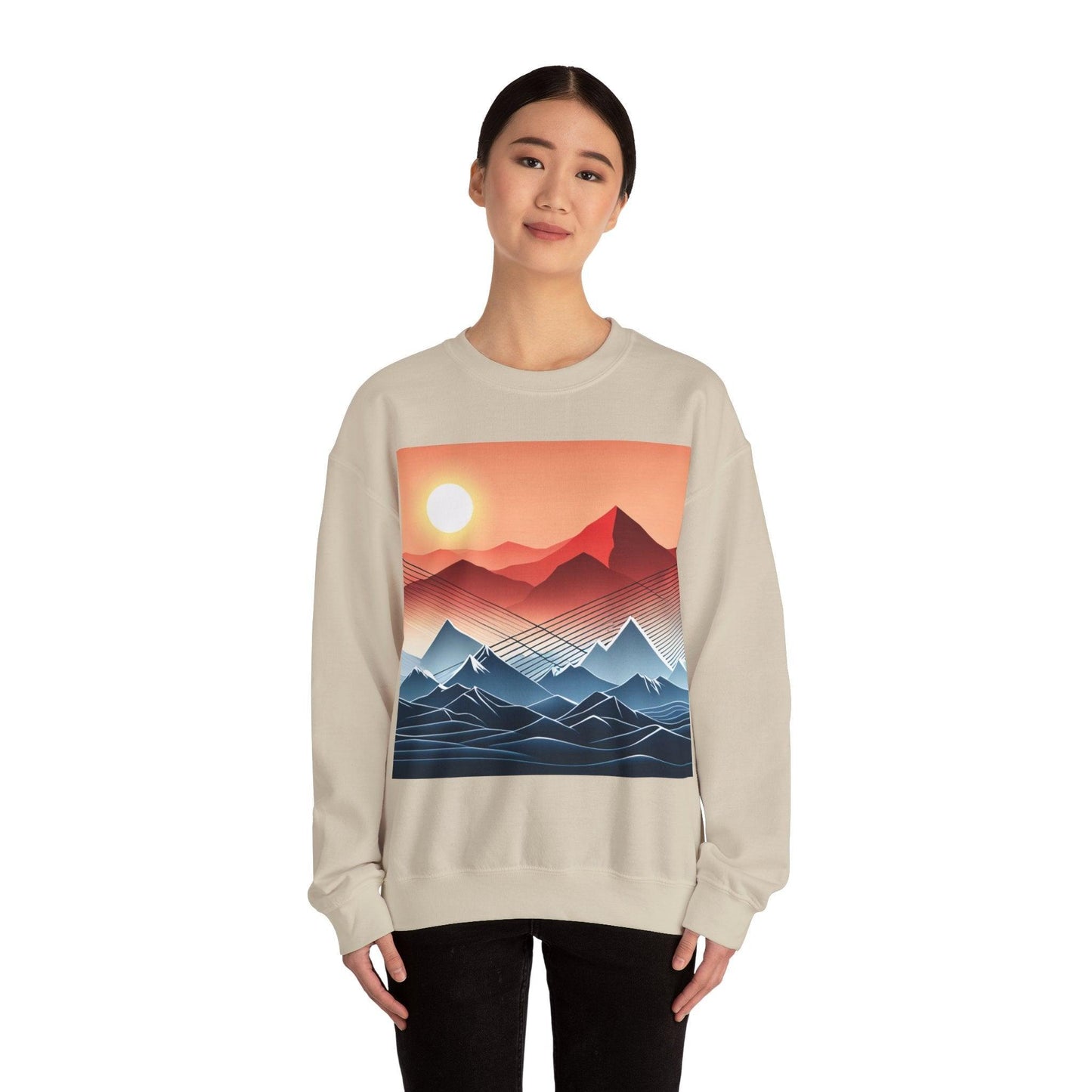 Mountain Line Art Unisex Heavy Blend™ Crewneck Sweatshirt - Lizard Vigilante