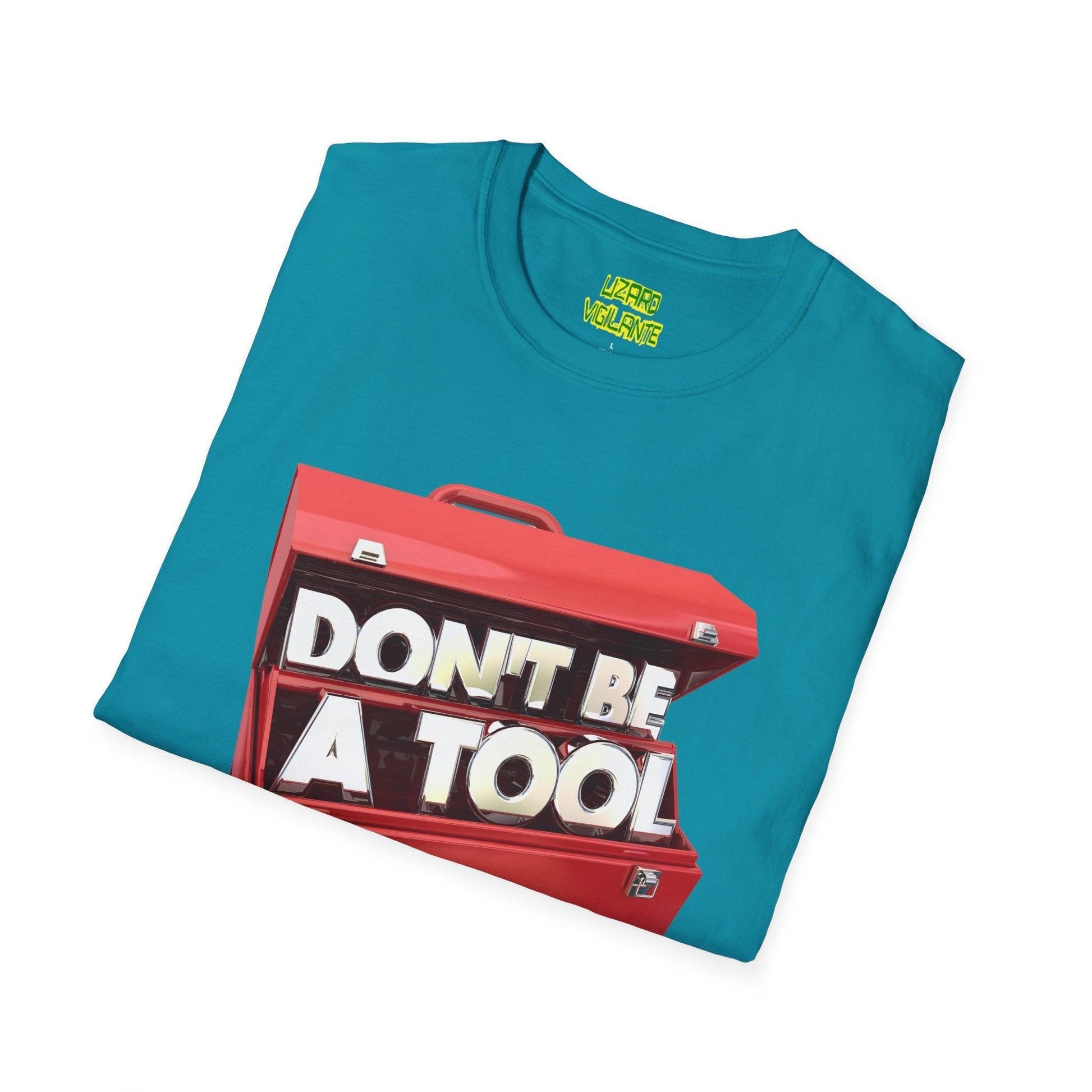 Don't Be A Tool" Red Toolbox Unisex Softstyle T-Shirt - Lizard Vigilante