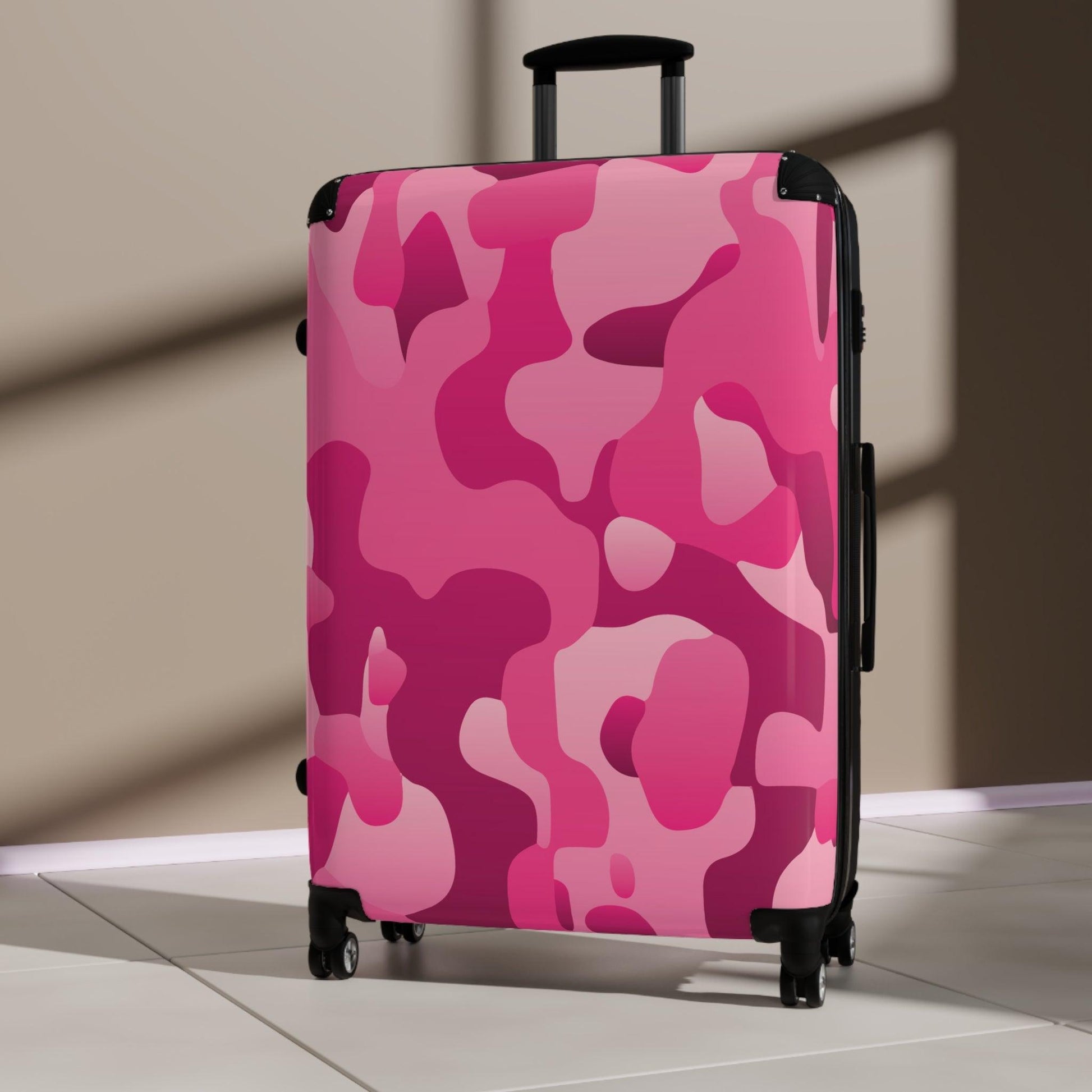 Pink Camouflage Suitcase - Lizard Vigilante