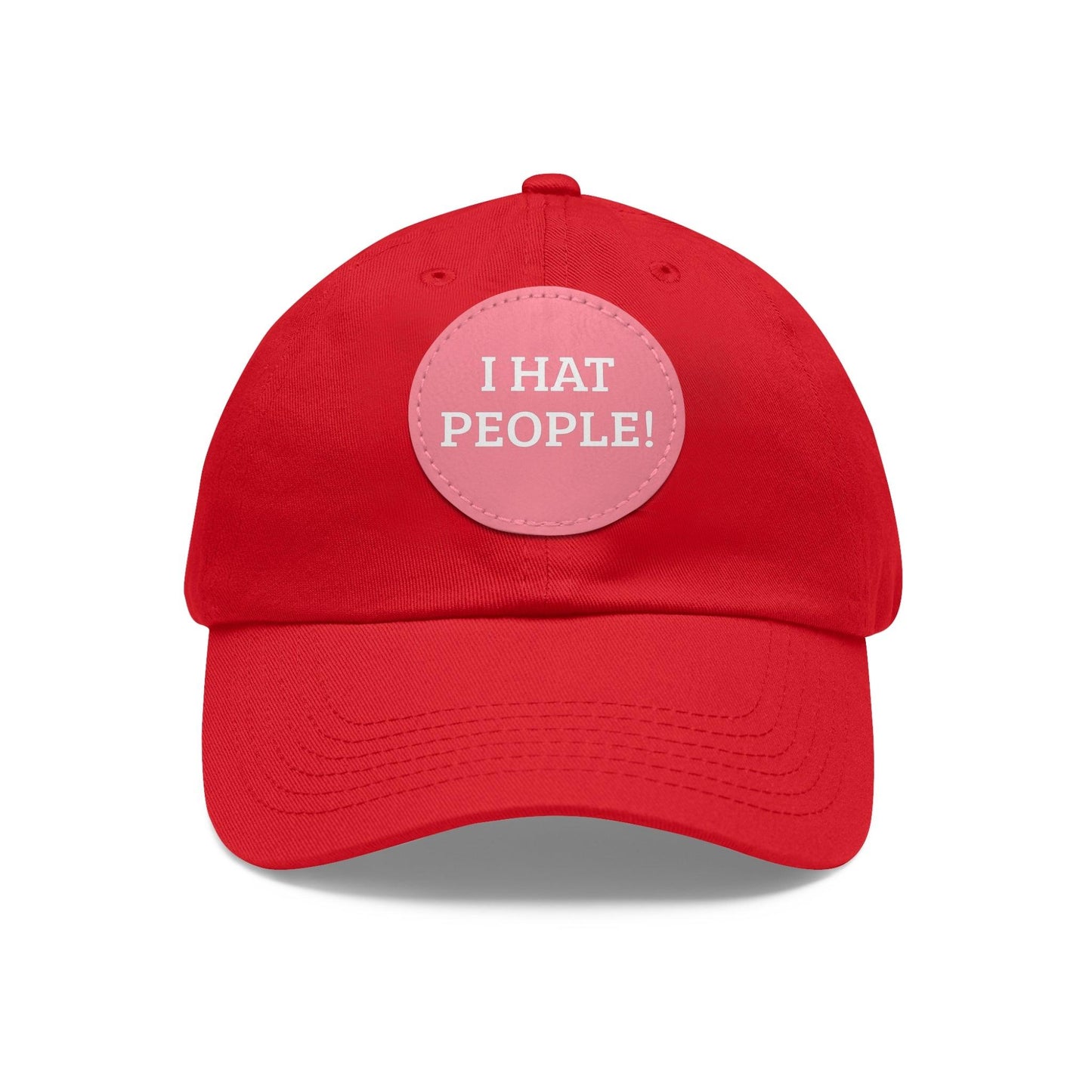 I HAT PEOPLE! Dad Hat with Leather Patch (Round) - Lizard Vigilante