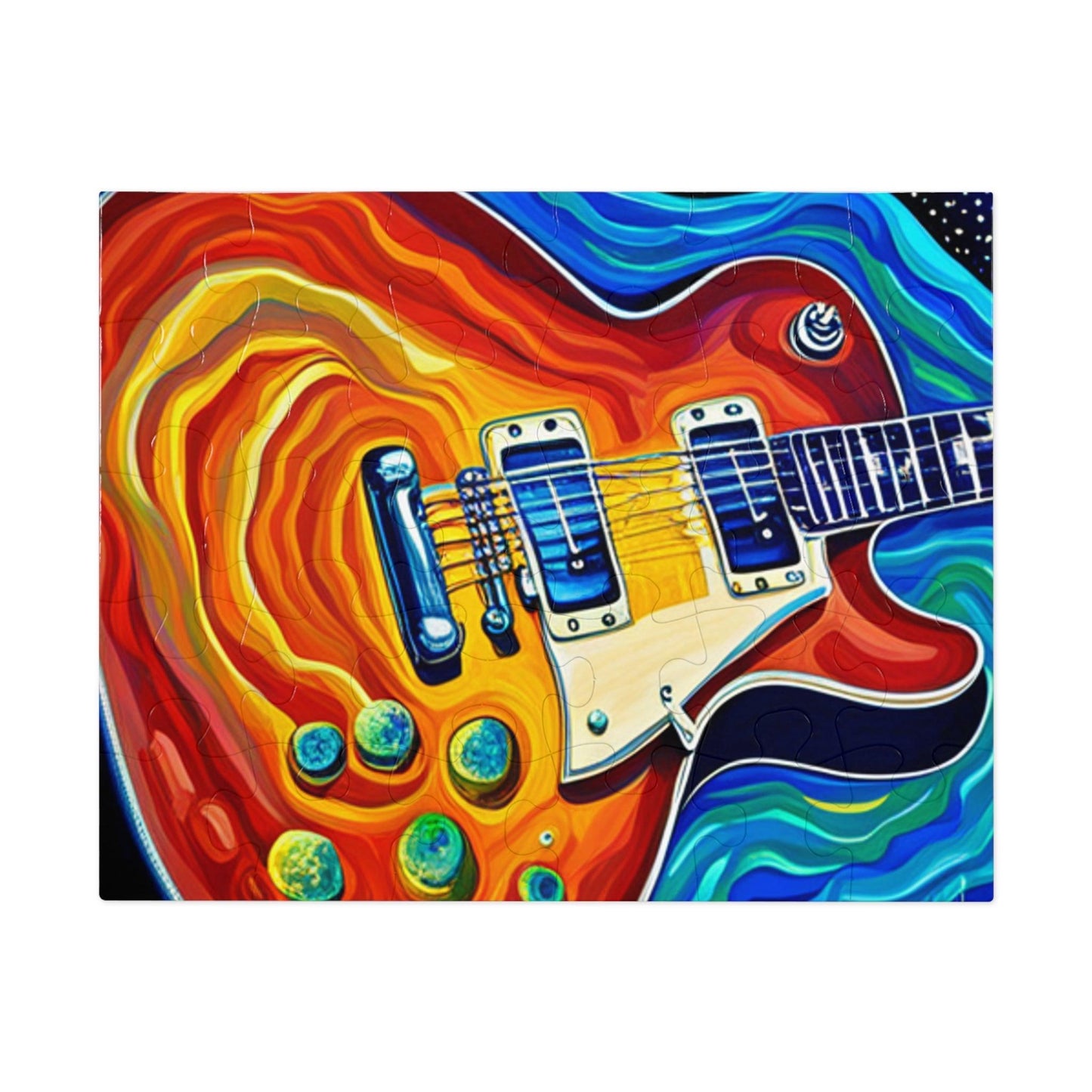 Psychedelic Electric Guitar Jigsaw Puzzle (30, 110, 252, 500,1000-Piece) - Lizard Vigilante