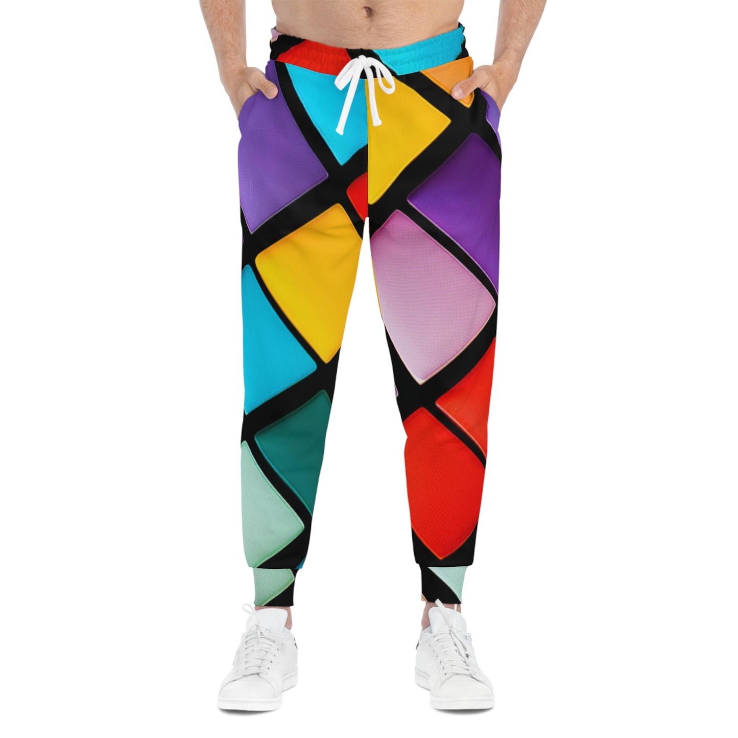 80s Buttons Athletic Joggers - Premium All Over Prints from Printify - Just $63.99! Shop now at Lizard Vigilante